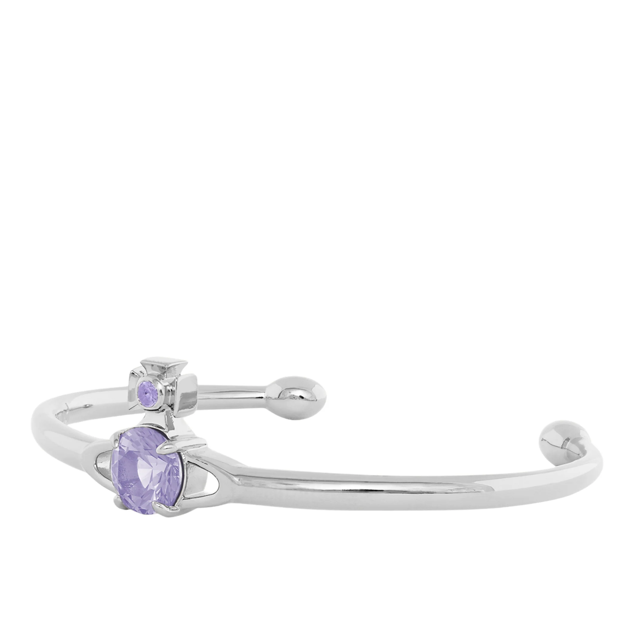 Vivienne Westwood Platinum/Light Lavender CZ Reina Large Bangle - Image 2