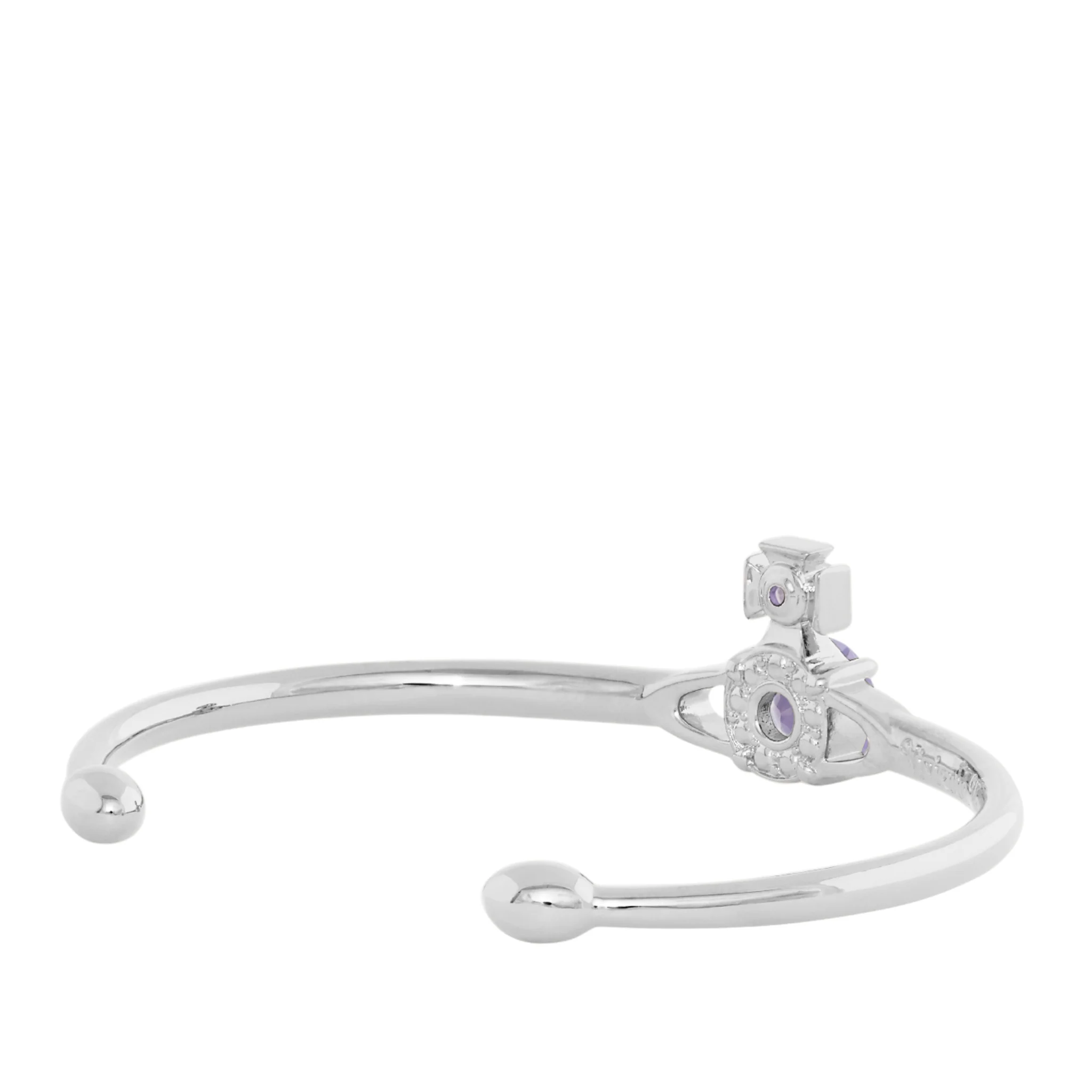 Vivienne Westwood Platinum/Light Lavender CZ Reina Large Bangle - Image 3