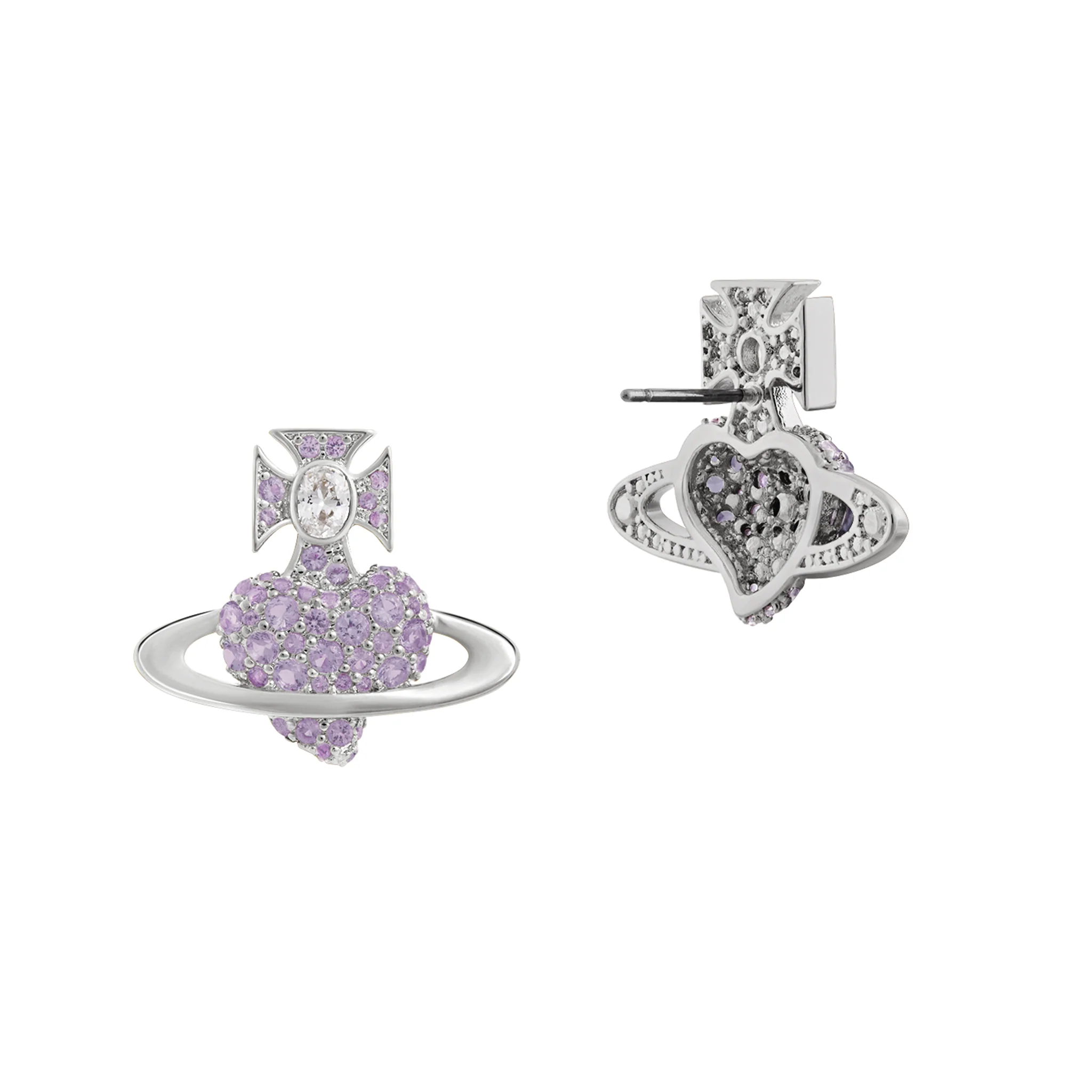 Vivienne Westwood Platinum/Lilac Agnatha Earrings - Image 2