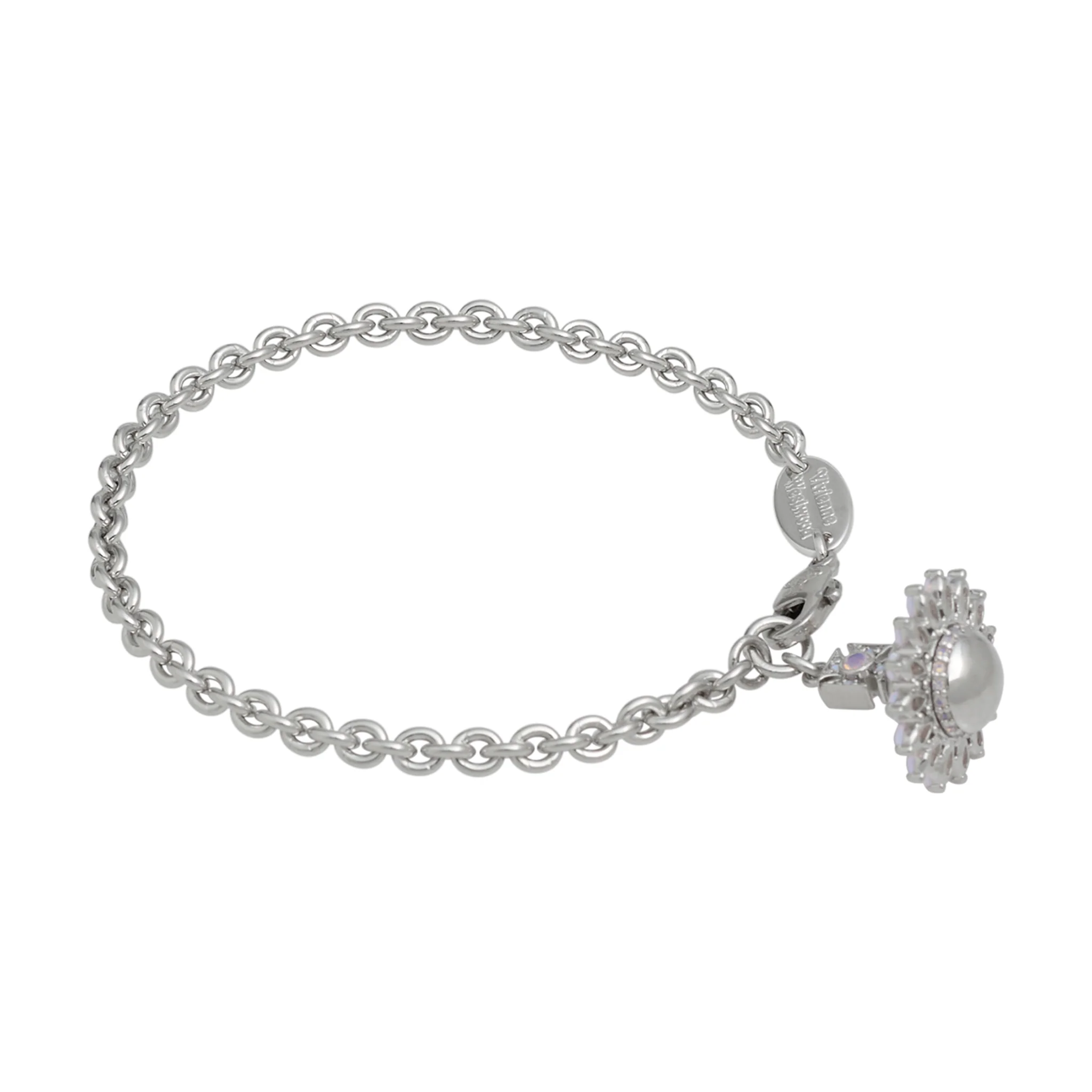 Vivienne Westwood Platinum/Milky Pink CZ Jordana Bracelet - Image 2