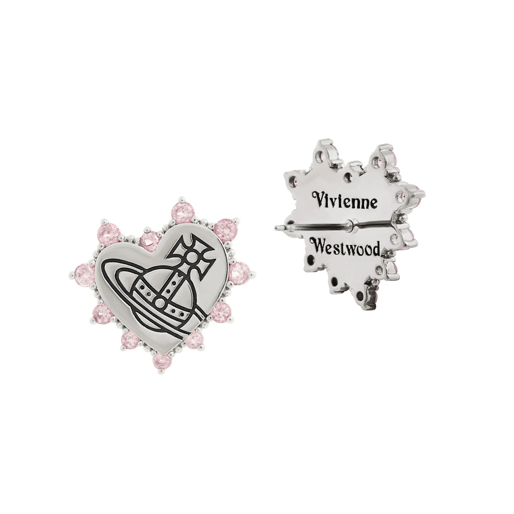 Vivienne Westwood Platinum/Pink CZ Soraya Earrings - Image 2