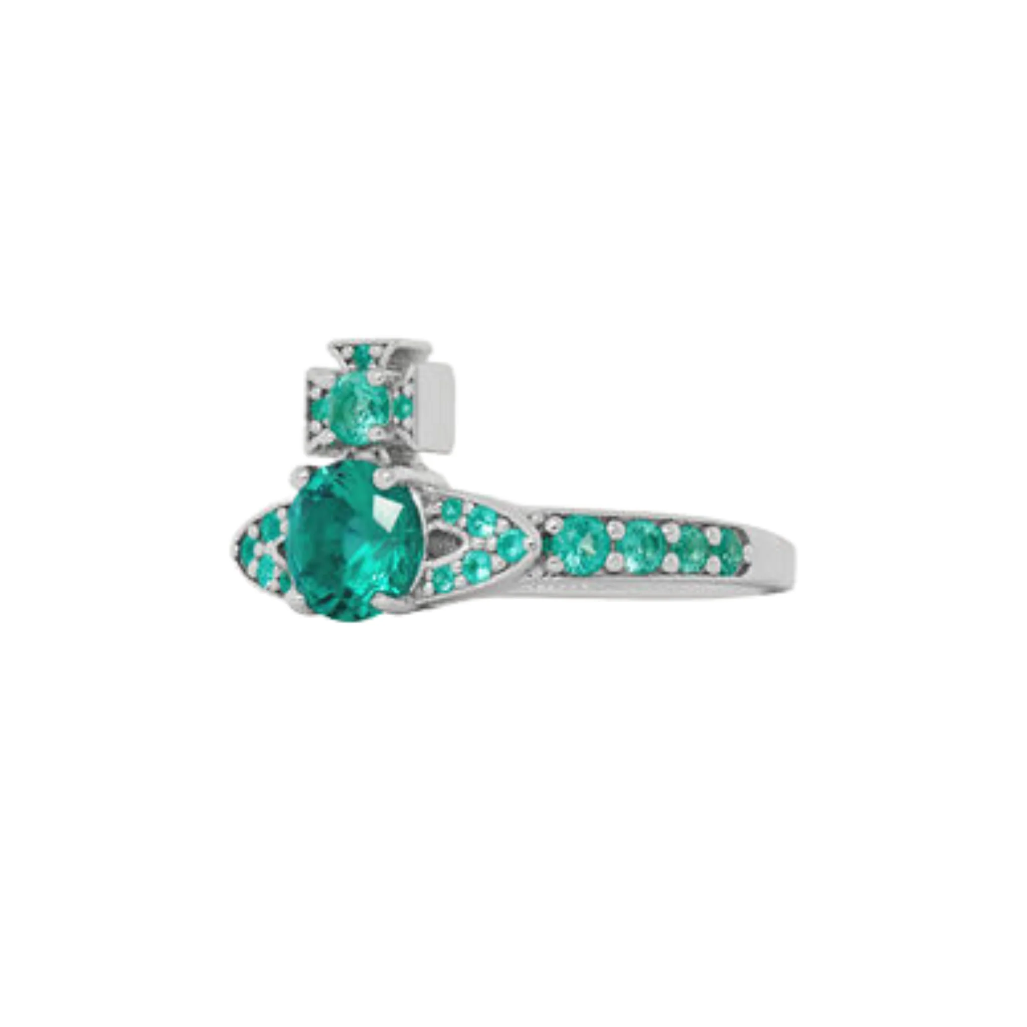 Vivienne Westwood Platinum/Turquoise Ismene Ring - Image 2