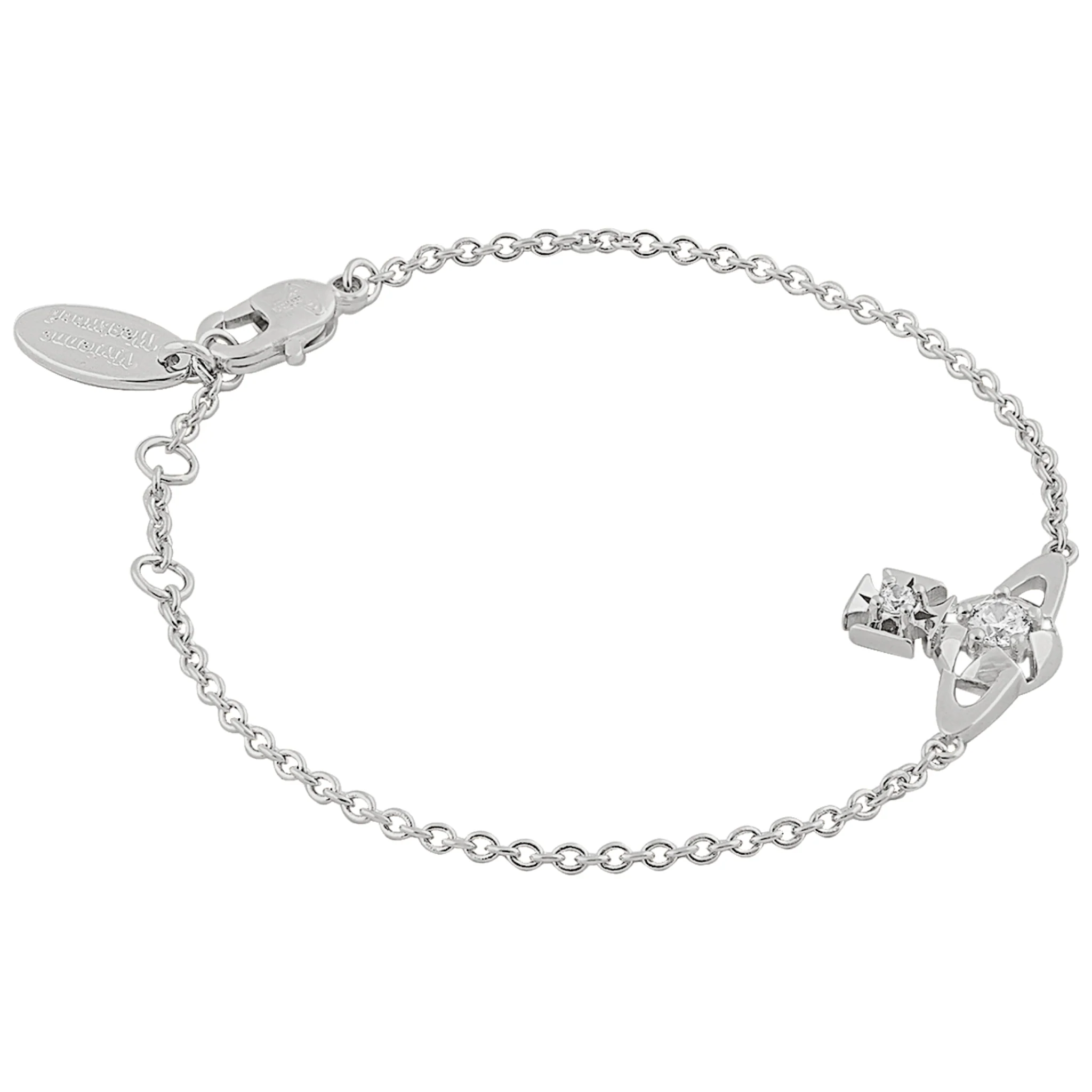 Vivienne Westwood Platinum/White CZ Lee Orb Bracelet - Image 2