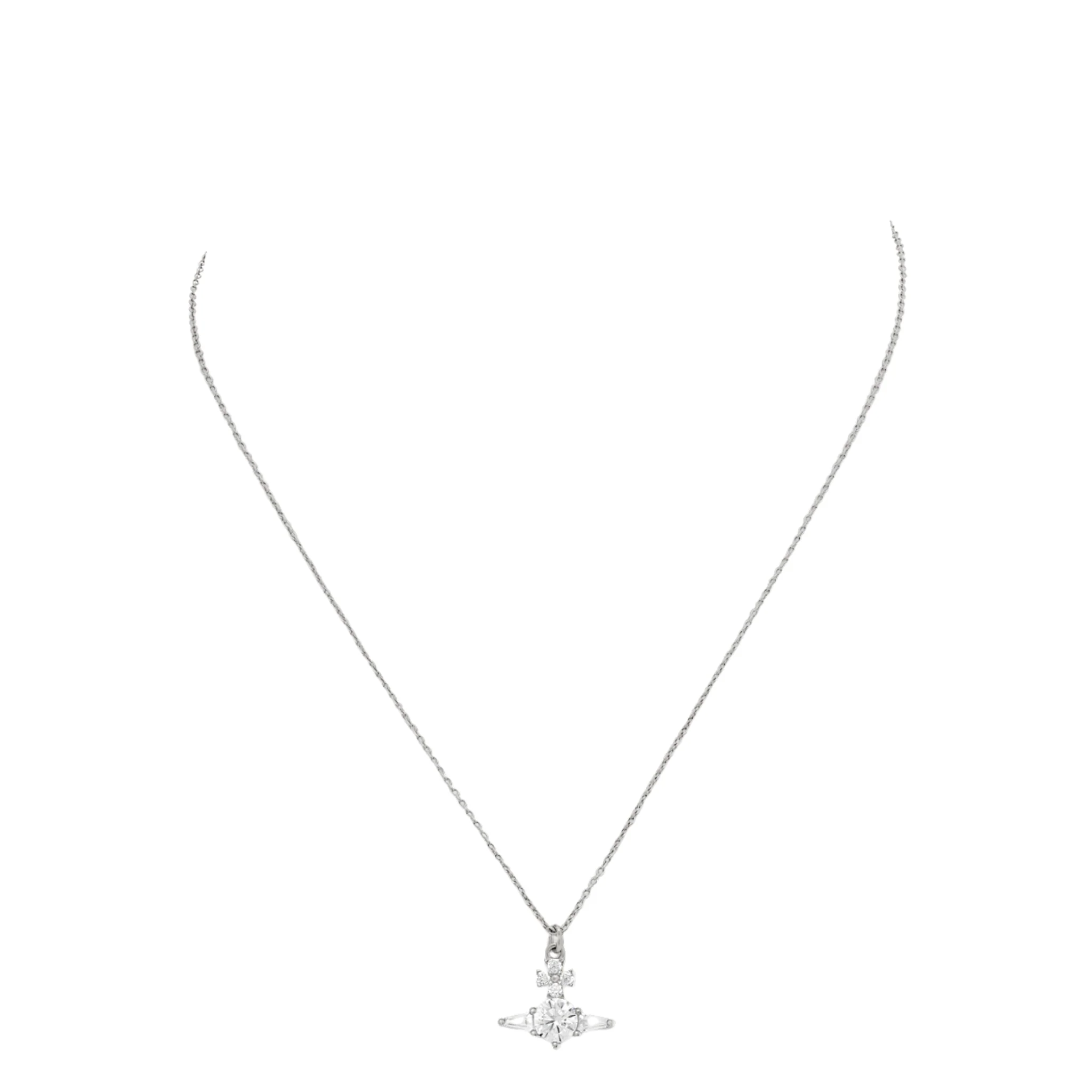 Vivienne Westwood Platinum/White CZ Ofelia Pendant Necklace - Image 2