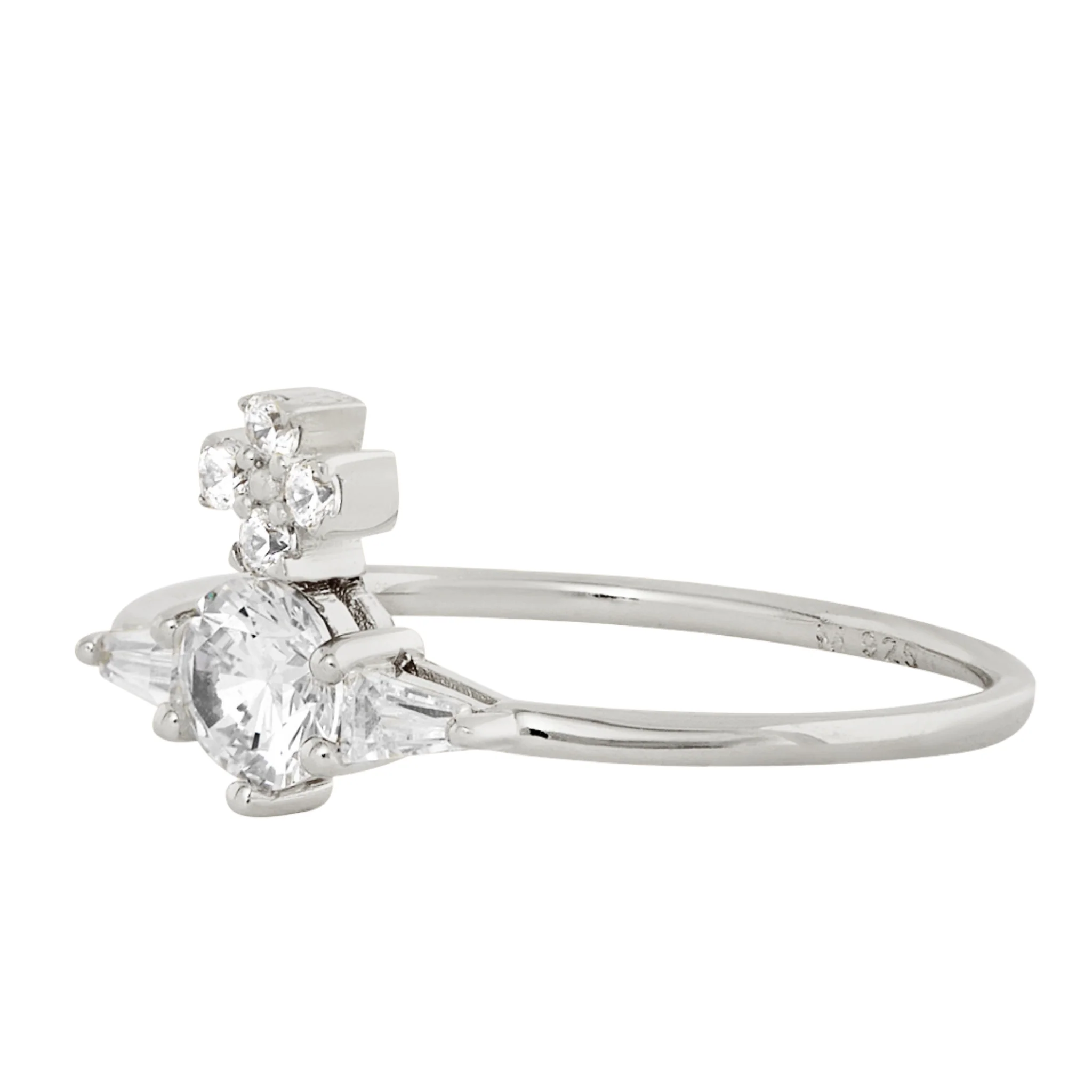 Vivienne Westwood Platinum/White CZ Ofelia Ring - Image 2