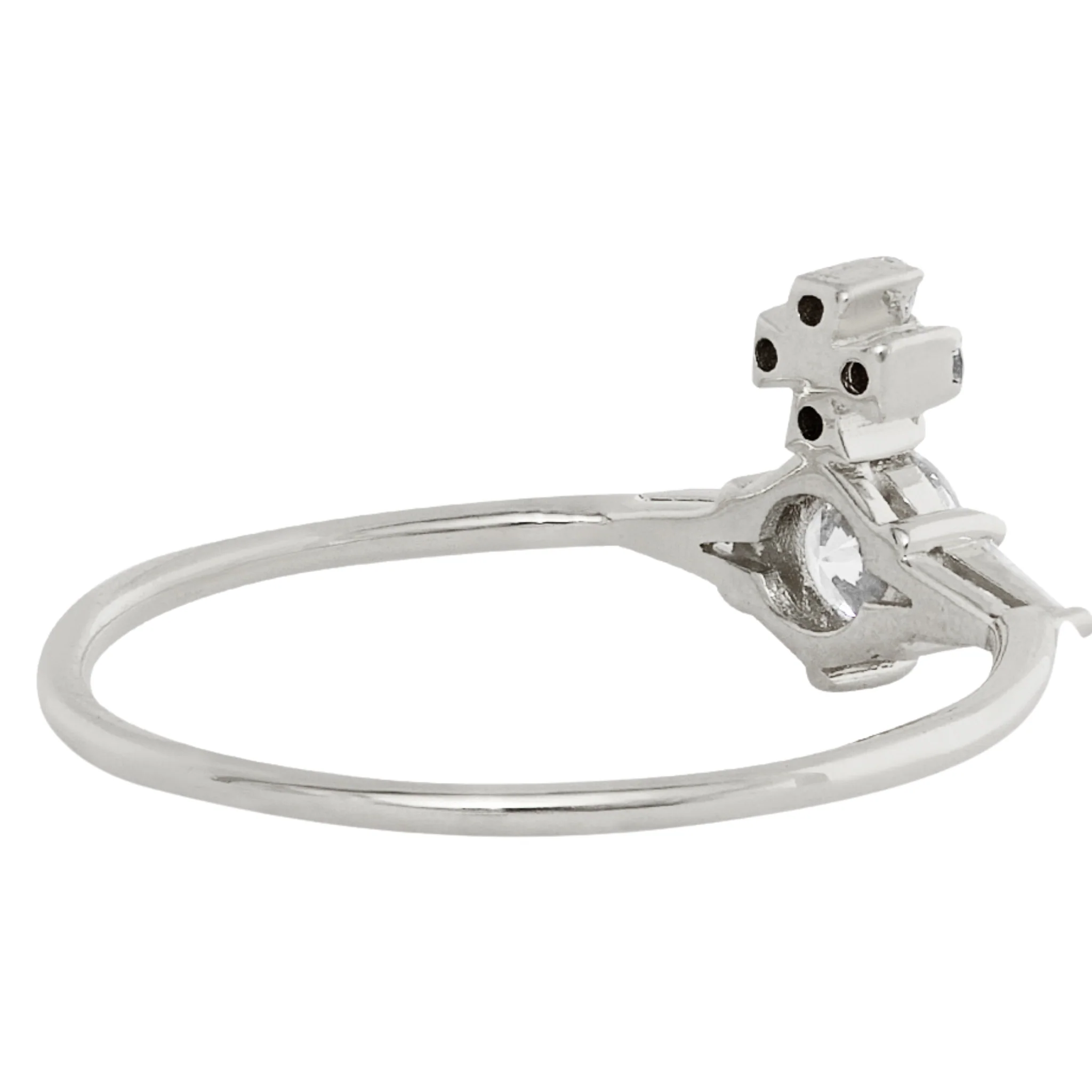 Vivienne Westwood Platinum/White CZ Ofelia Ring - Image 3
