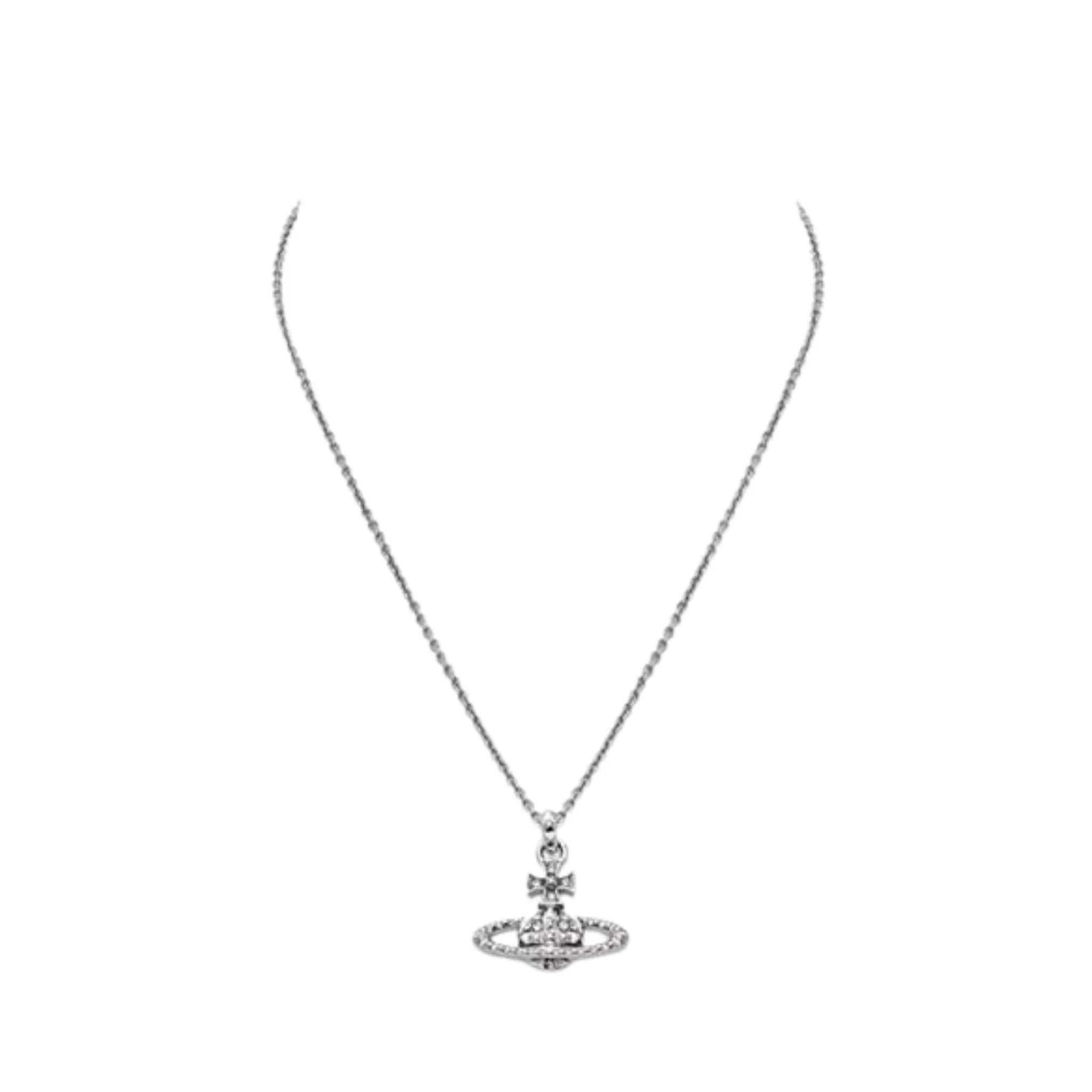 Vivienne Westwood Rhodium/Crystal Mayfair Bas Relief Pendant Necklace - Image 2