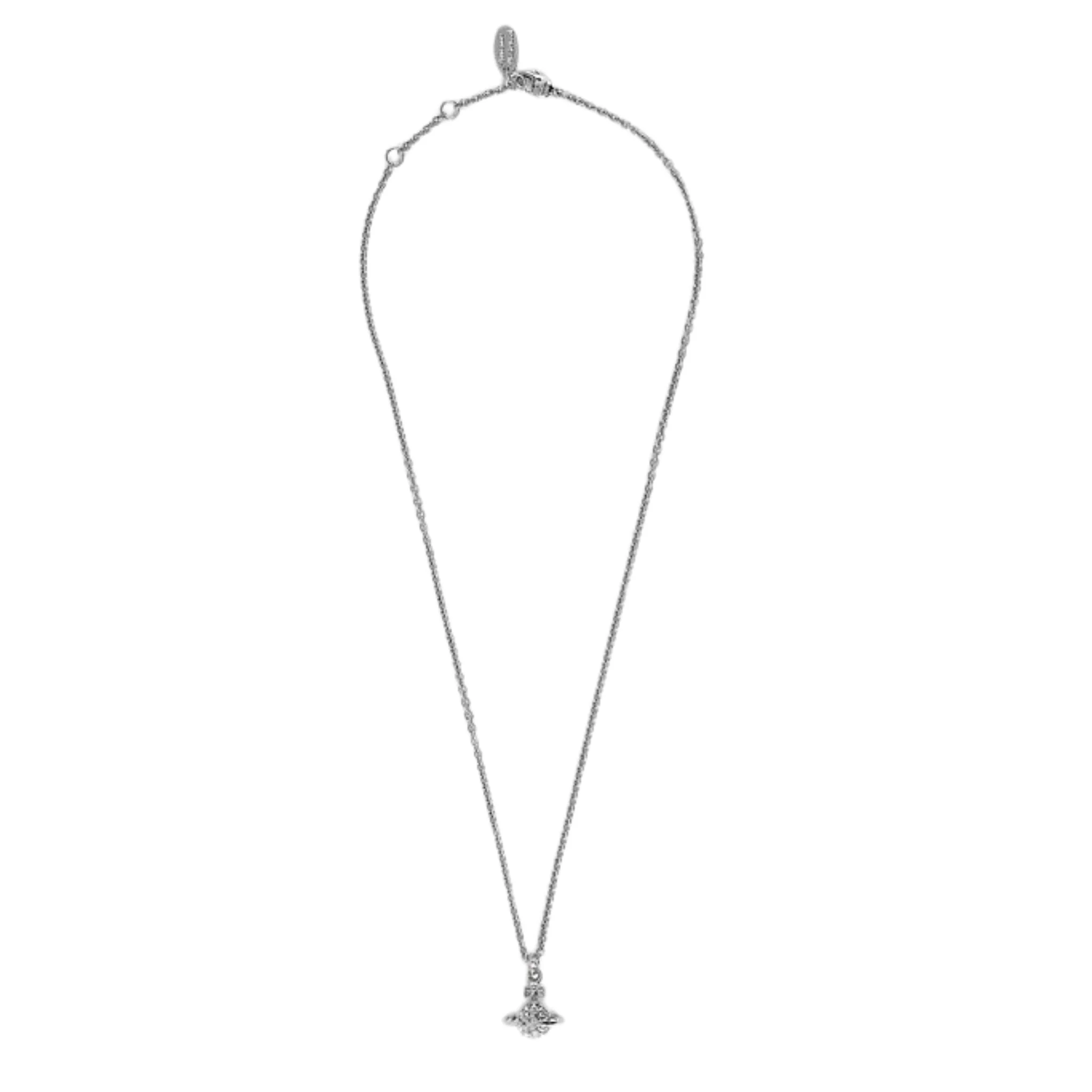 Vivienne Westwood Rhodium/Crystal Mayfair Small Orb Necklace - Image 2