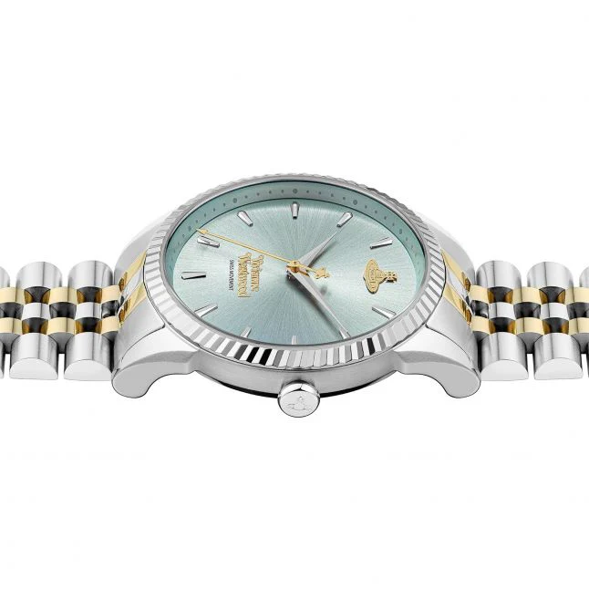 Womens	Vivienne Westwood Silver/Blue Sunray Seymour Bracelet Watch - Image 3