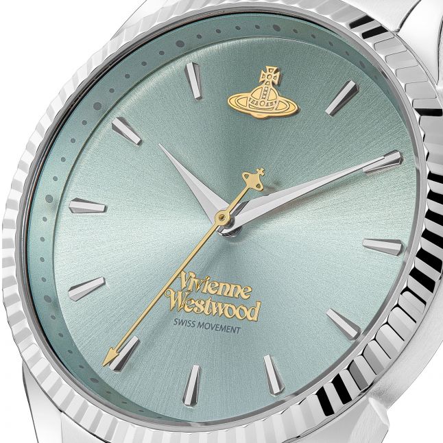 Womens	Vivienne Westwood Silver/Blue Sunray Seymour Bracelet Watch - Image 4
