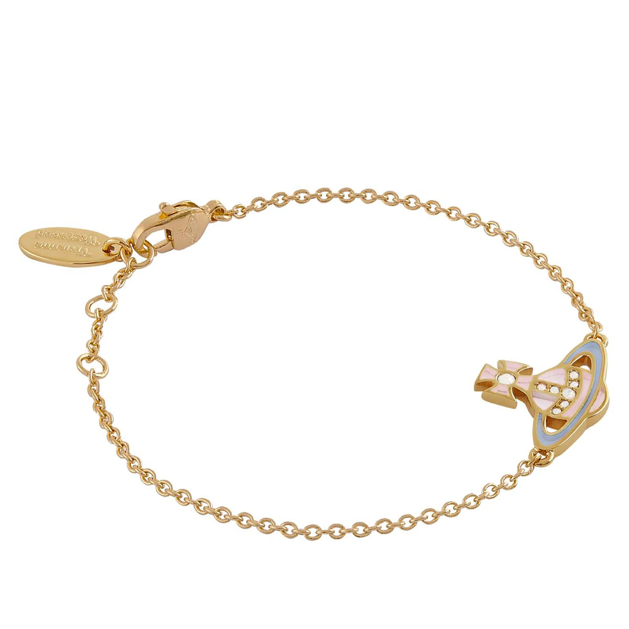 Womens Vivienne Westwood Gold/Pink/Blue Concetta Bas Relief Bracelet - Image 2