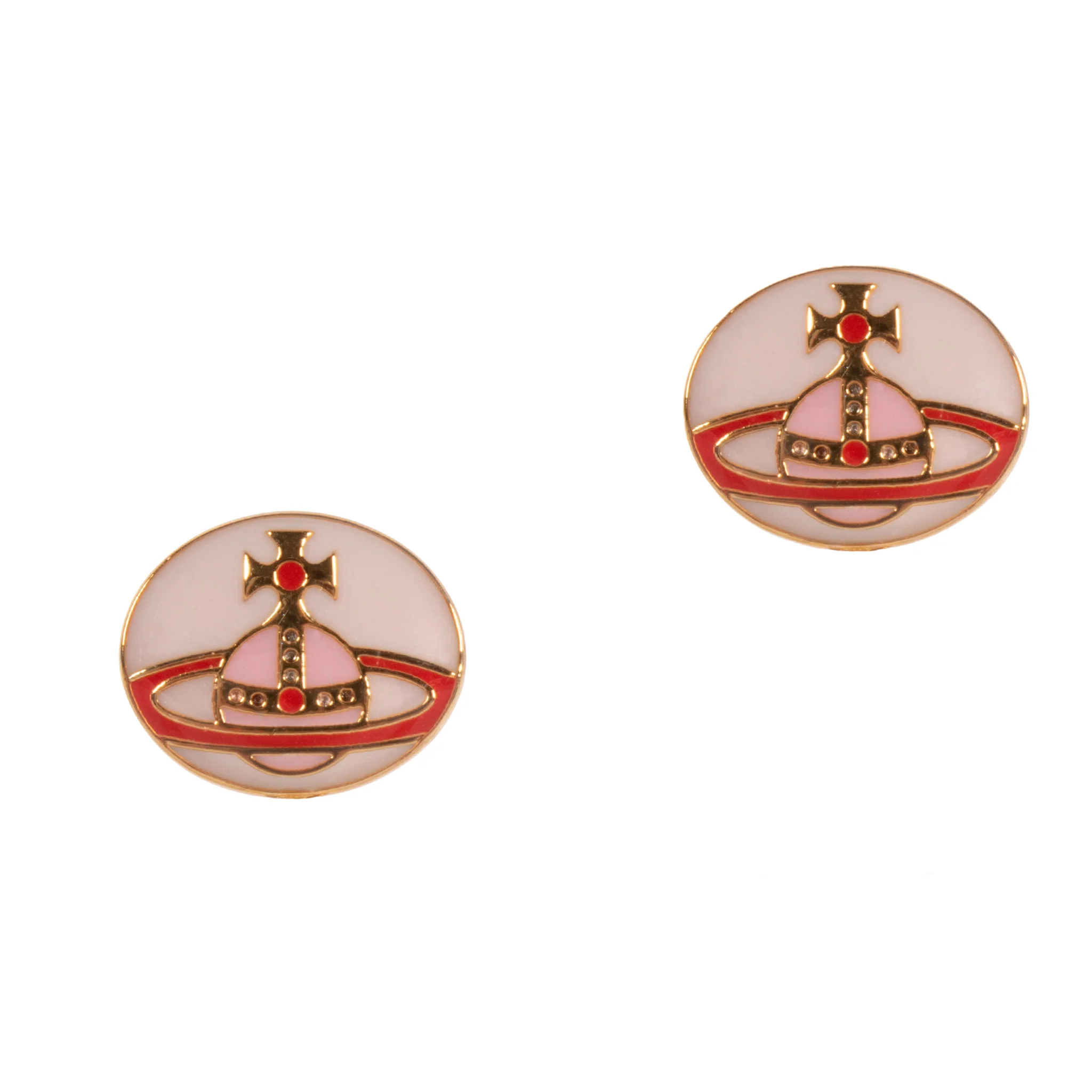 Womens Vivienne Westwood Gold/Pink/Creamrose Loelia Earrings - Image 2
