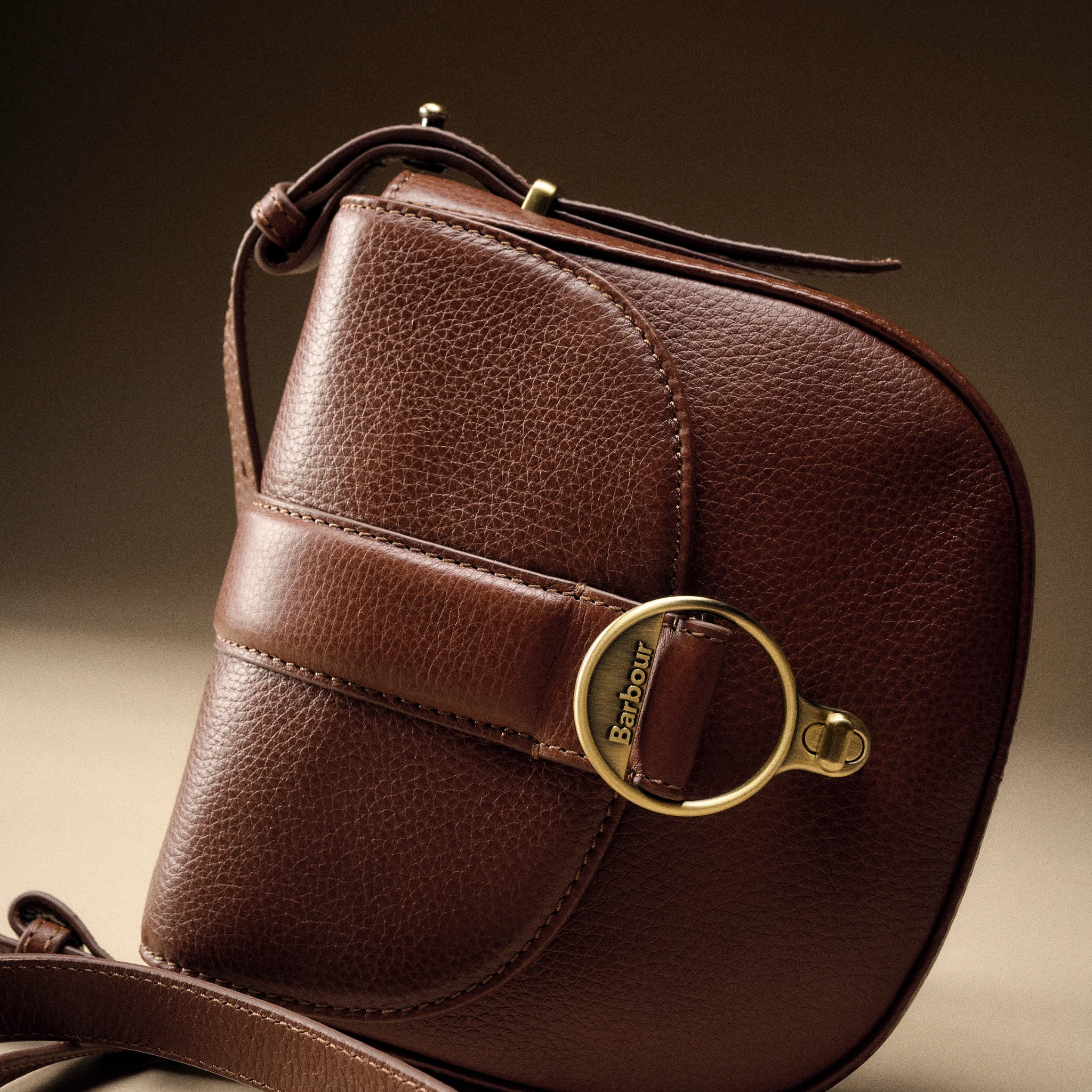 Womens Barbour Brown Elm Leather Crossbody Bag - Image 2