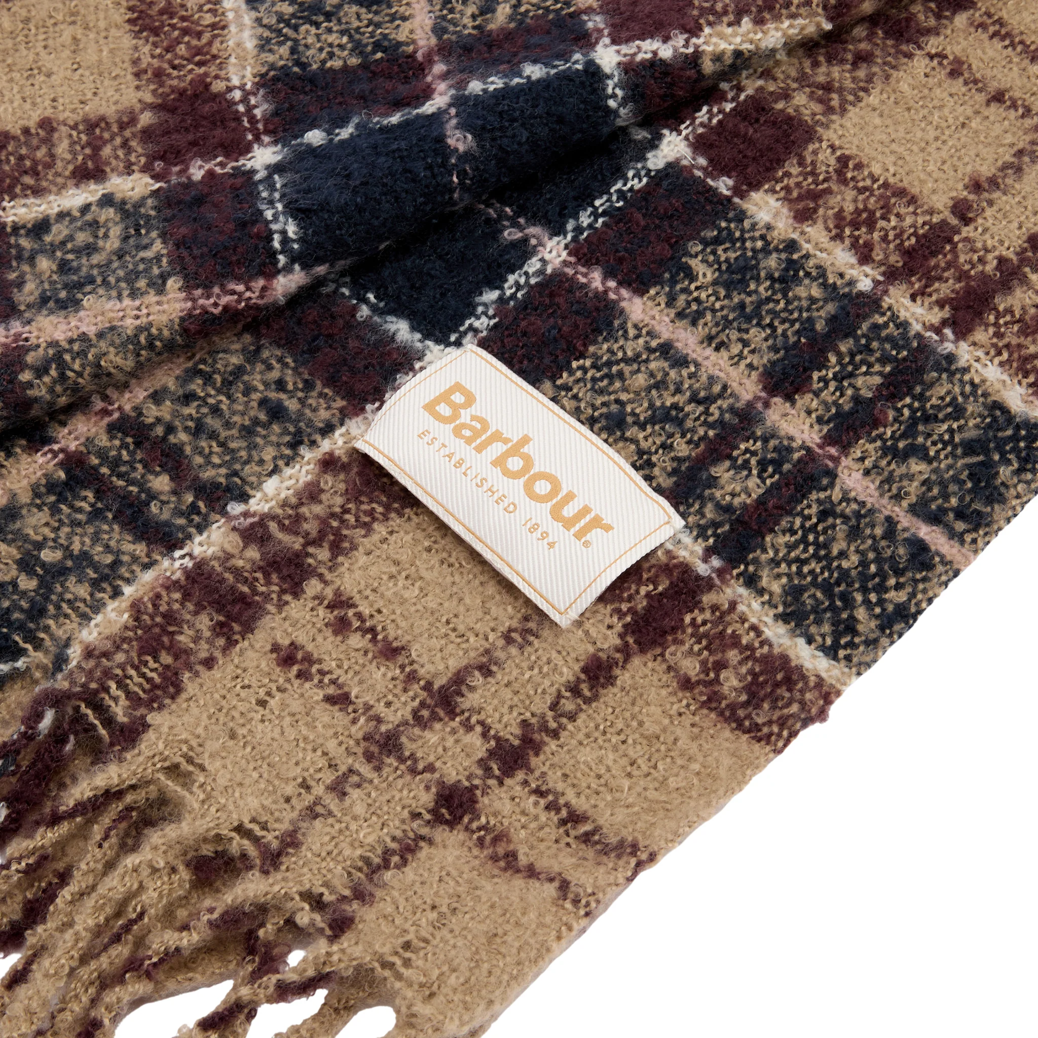 Womens Barbour Gardenia Tartan Saltburn Beanie & Scarf Gift Set - Image 7