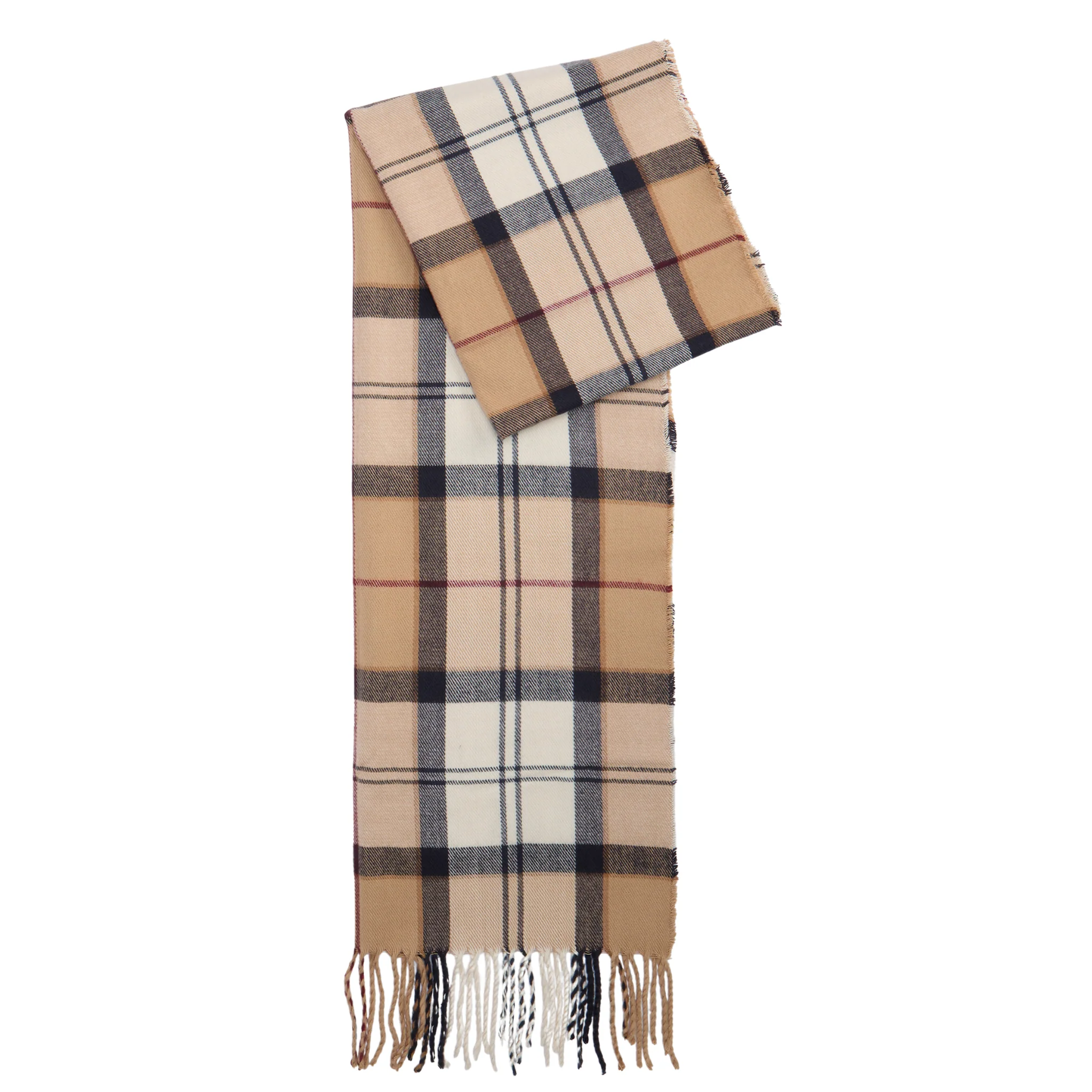 Womens Barbour Hessian Tartan Dover Beanie & Hailes Scarf Gift Set - Image 5