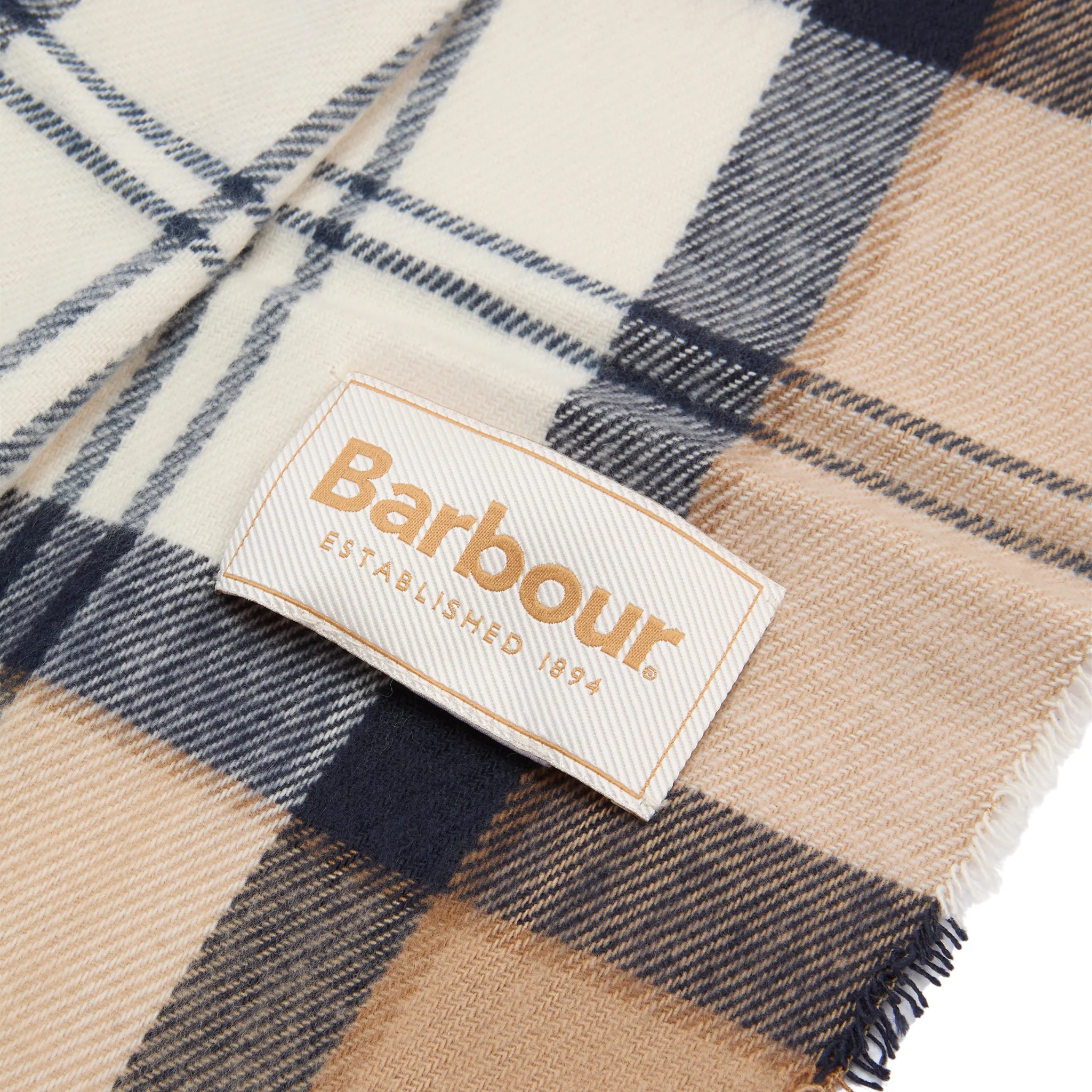 Womens Barbour Hessian Tartan Dover Beanie & Hailes Scarf Gift Set - Image 6