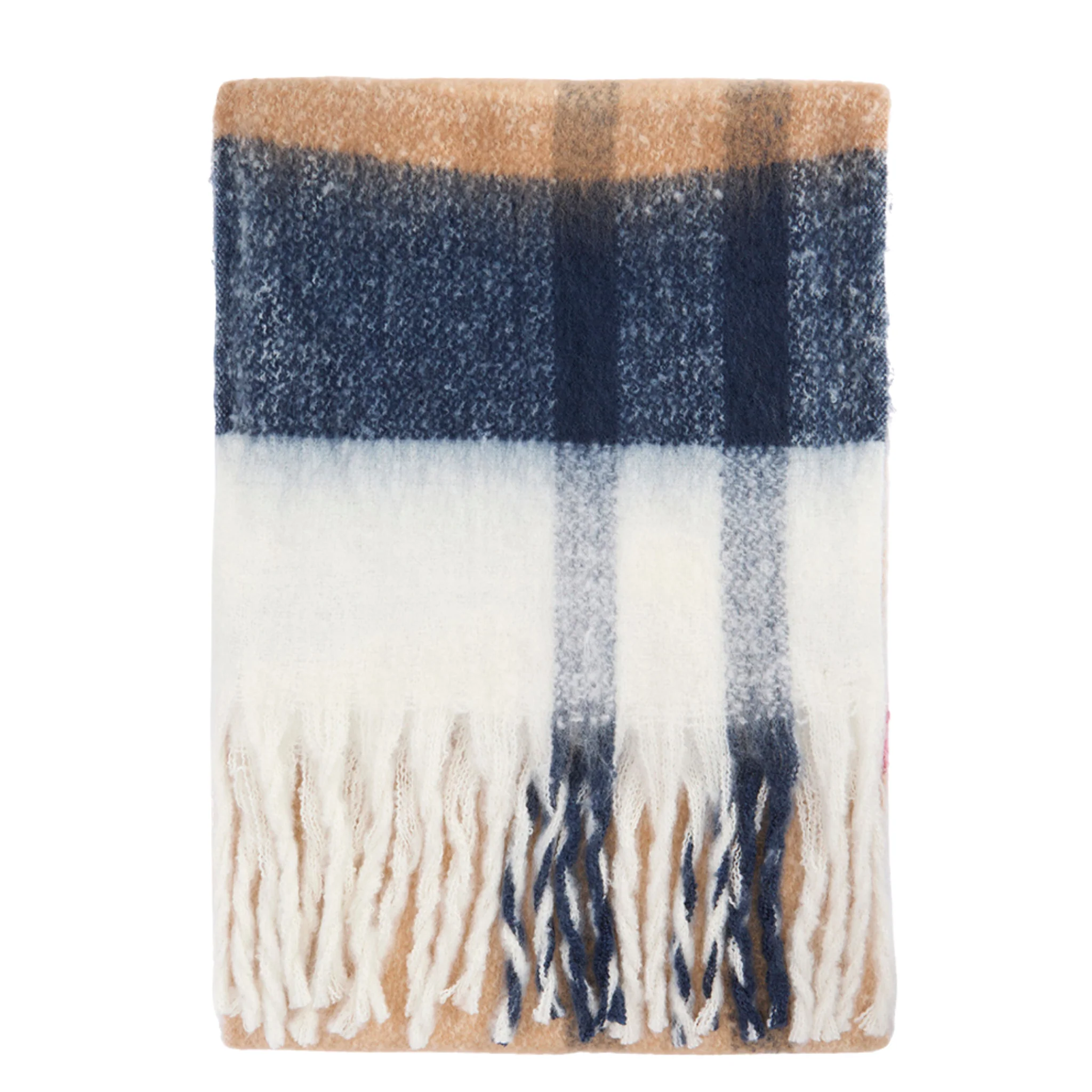 Womens Barbour Hessian Tartan Isla Boucle Scarf - Image 2