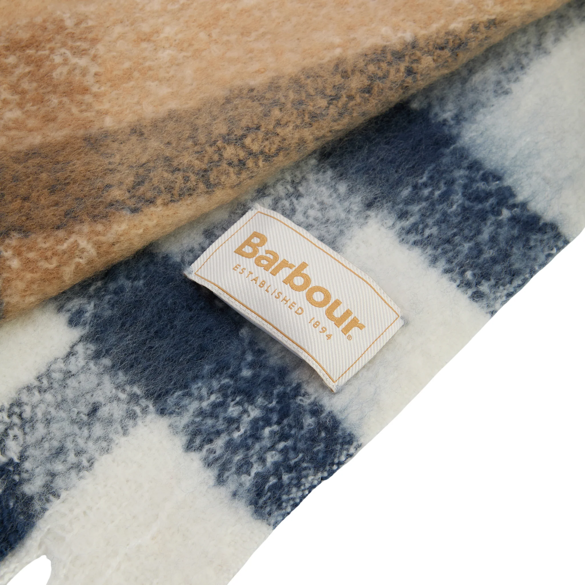 Womens Barbour Hessian Tartan Isla Boucle Scarf - Image 3