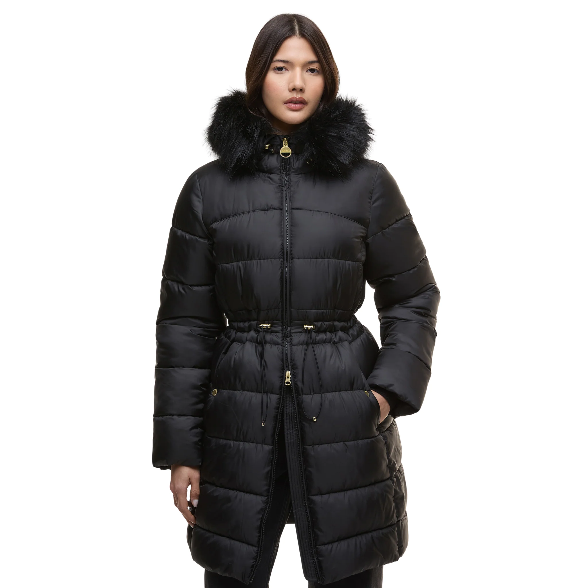 Womens Barbour International Black Anastasia Padded Coat - Image 4