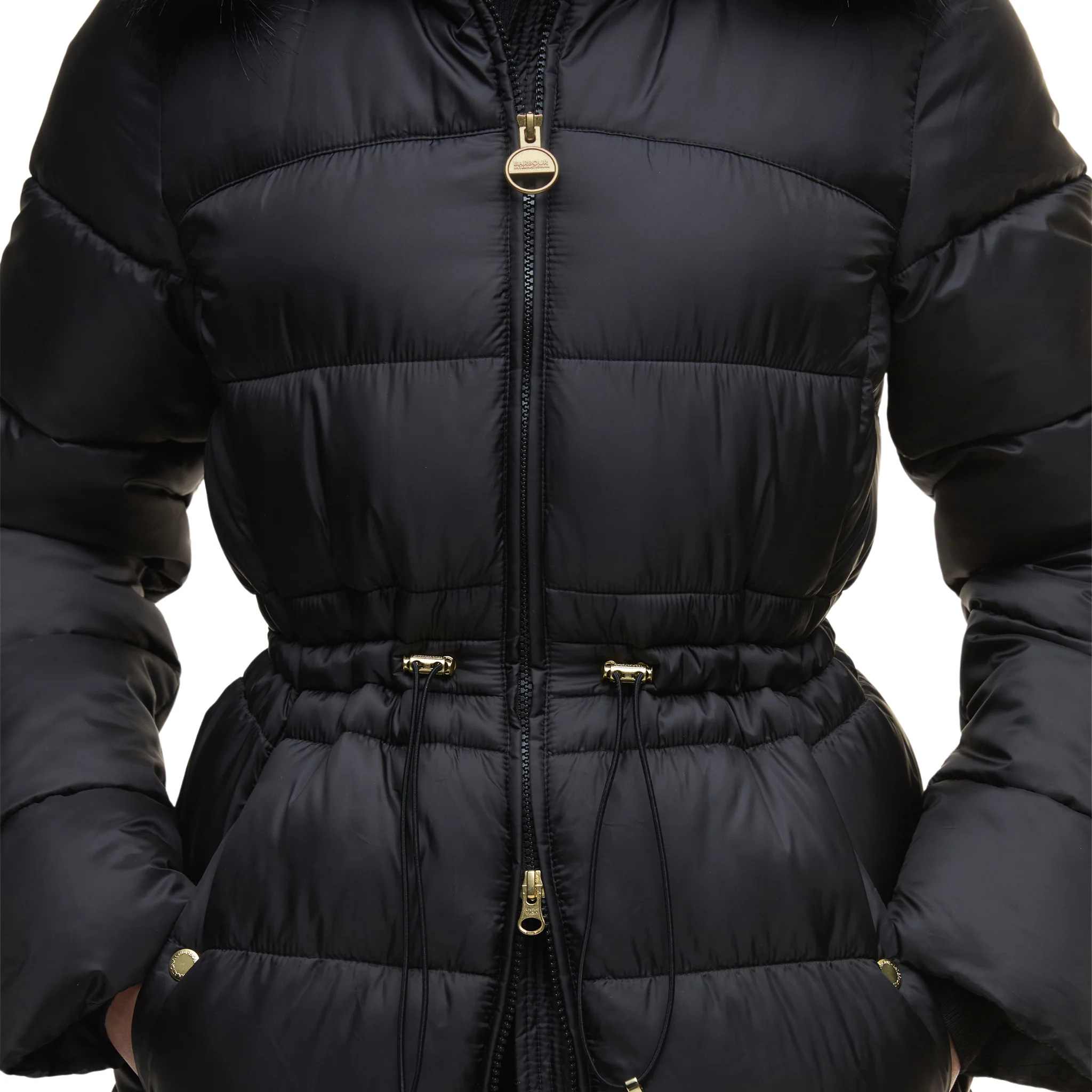 Womens Barbour International Black Anastasia Padded Coat - Image 5