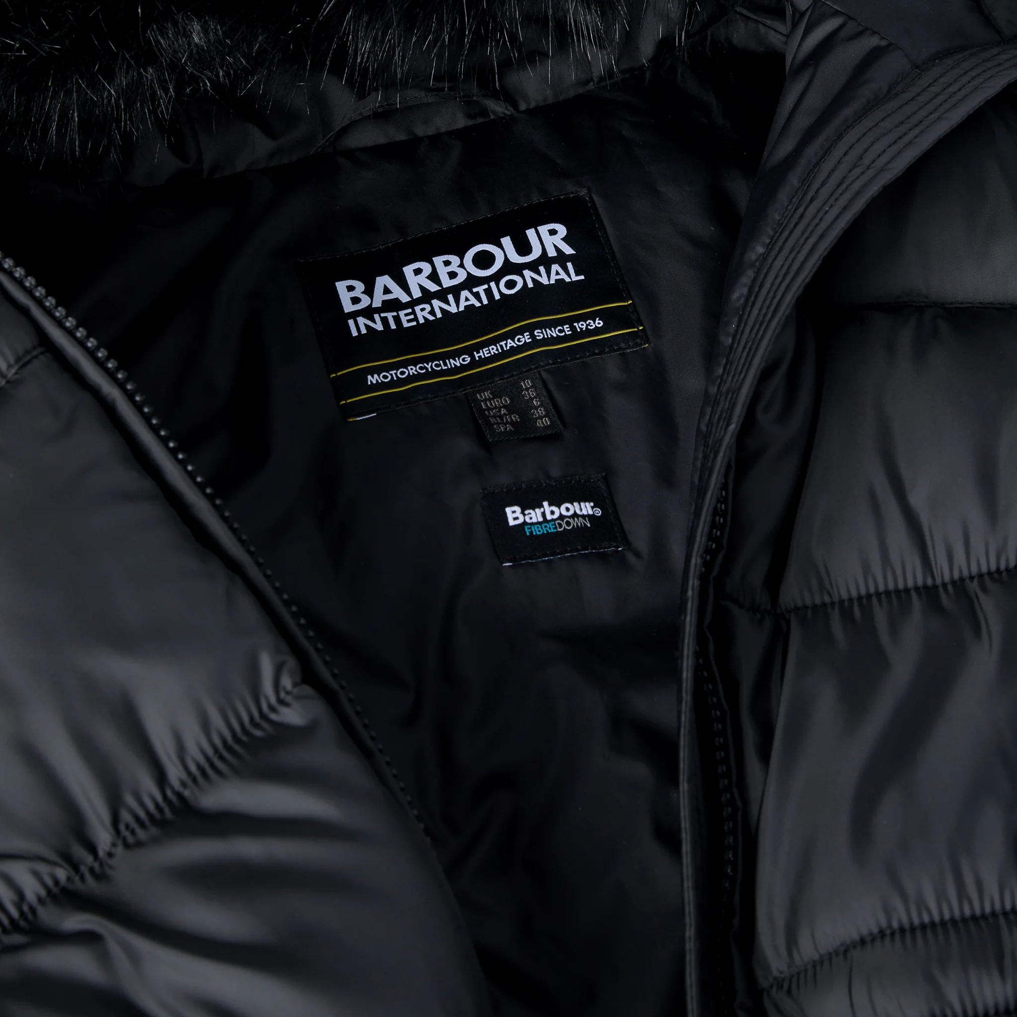 Womens Barbour International Black Anastasia Padded Coat - Image 6