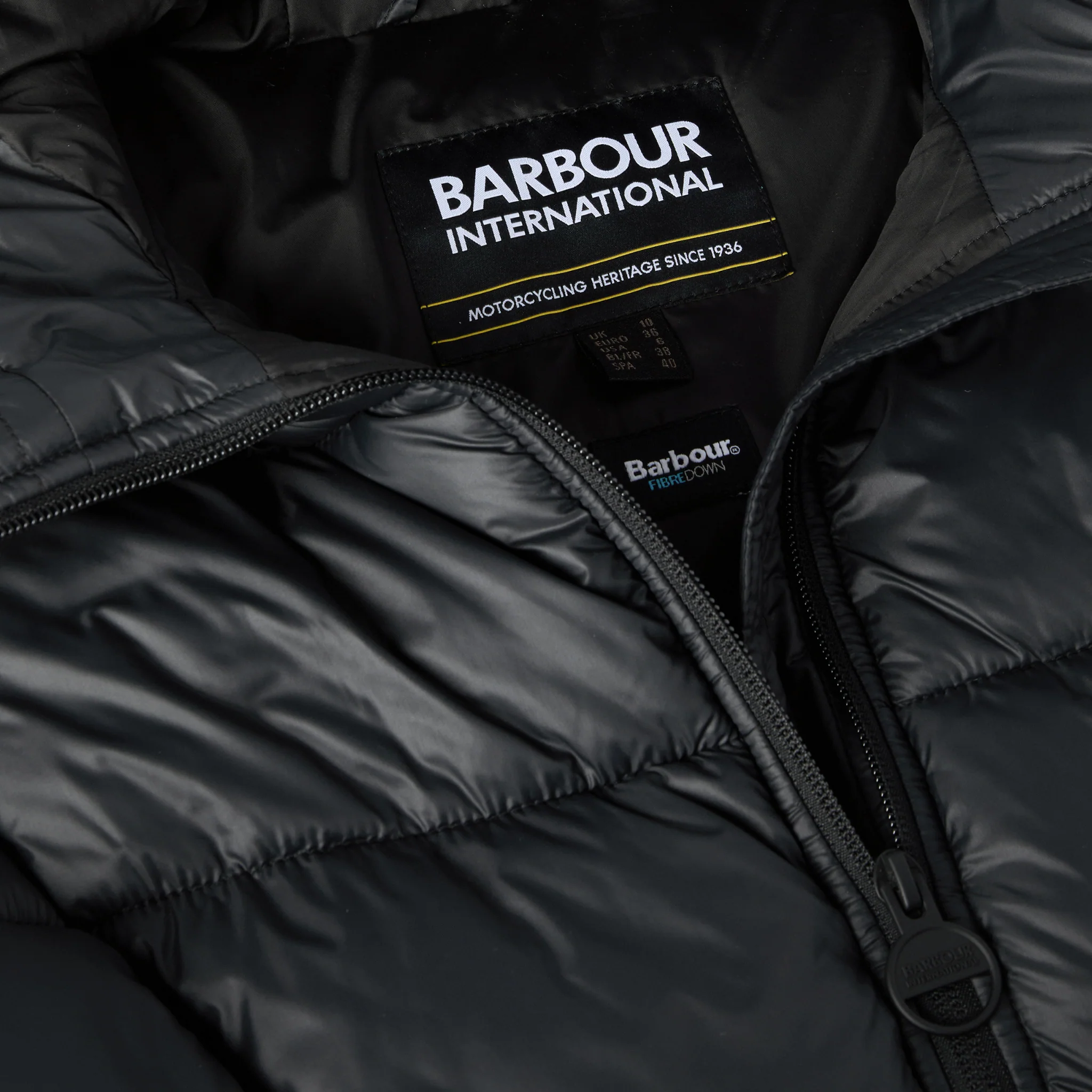 Womens Barbour International Black Cecilla Padded Longline Gilet - Image 6