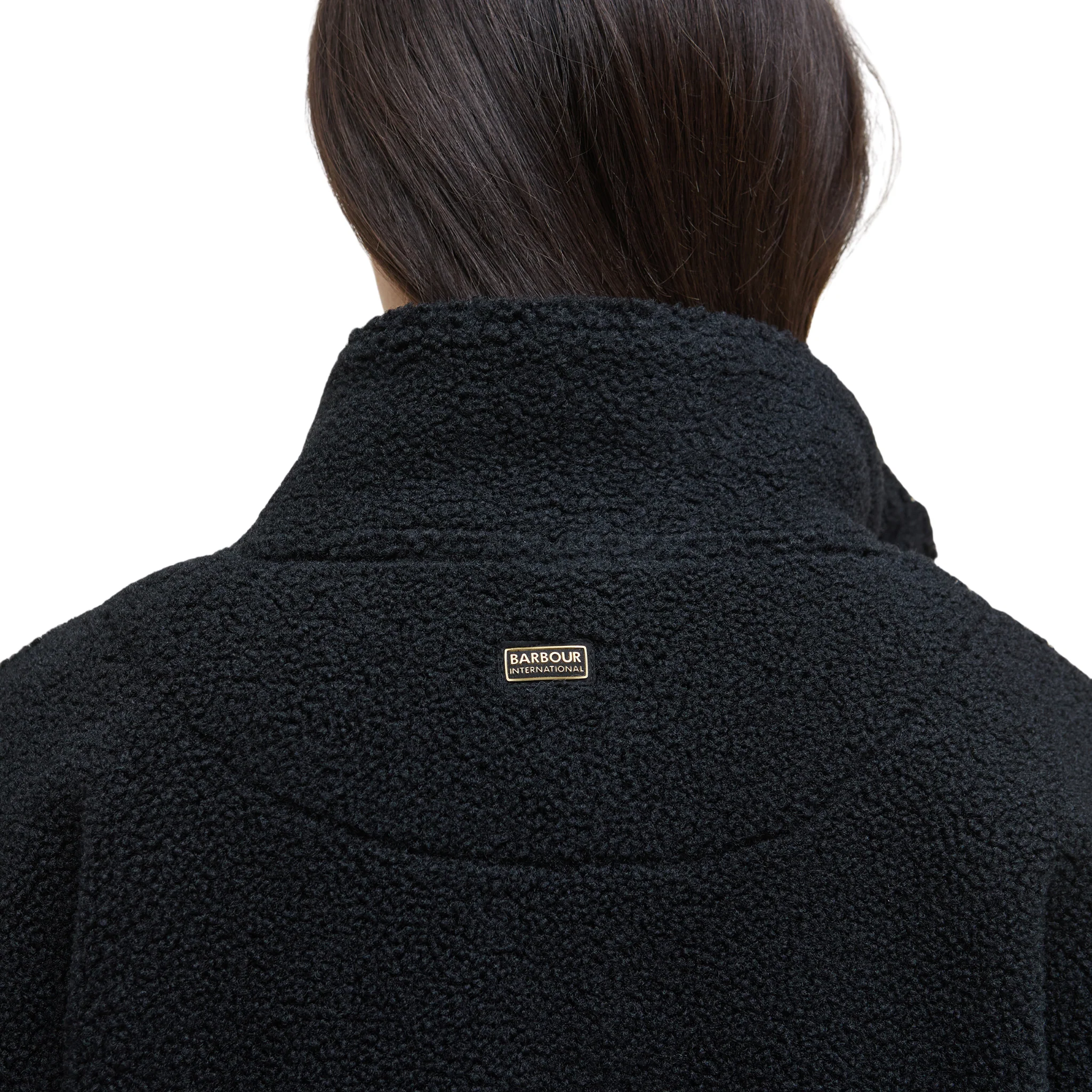 Womens Barbour International Black Chloe Fleece Jacket - Image 2
