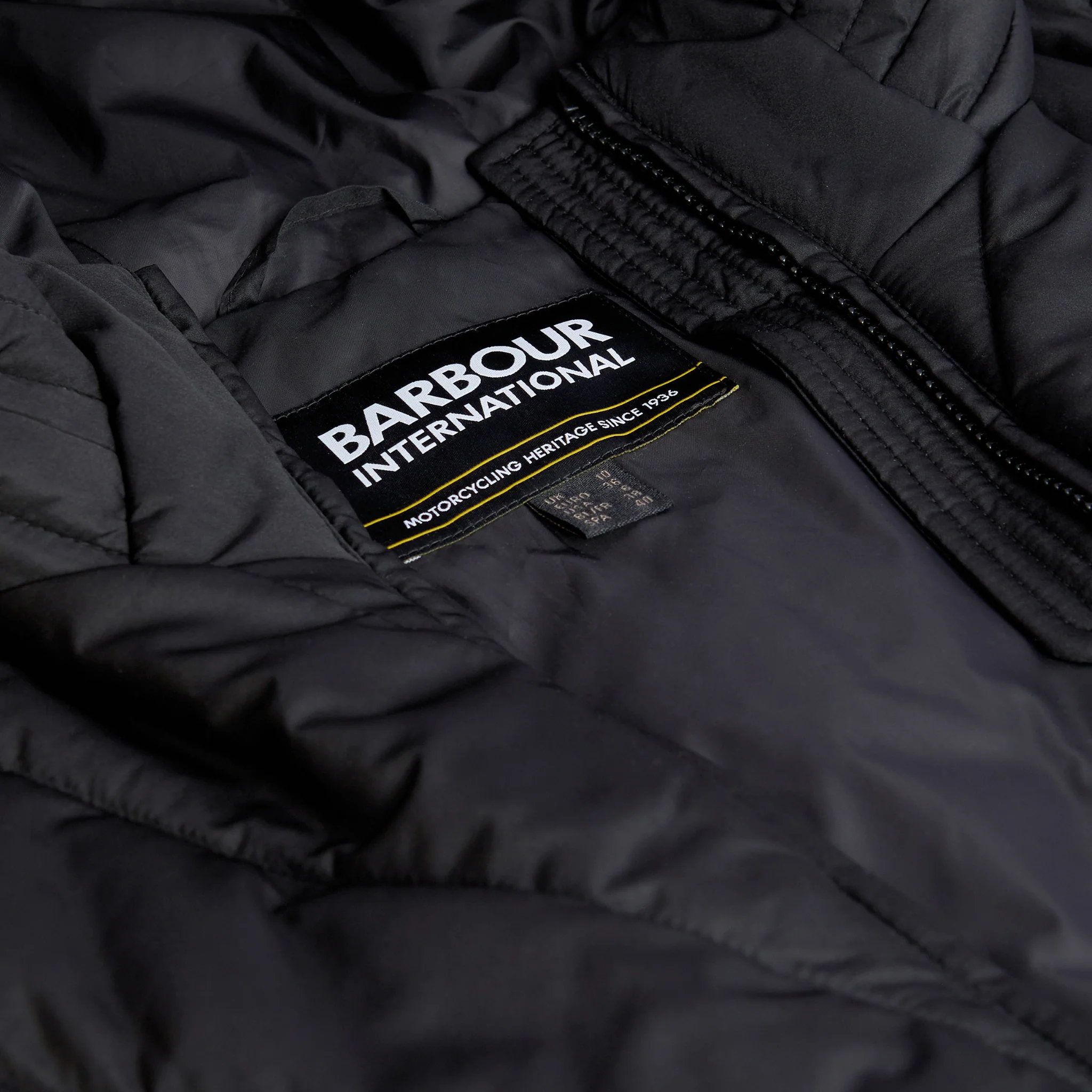 Womens Barbour International Black Diablo Quilted Sweat Jacket - Image 5