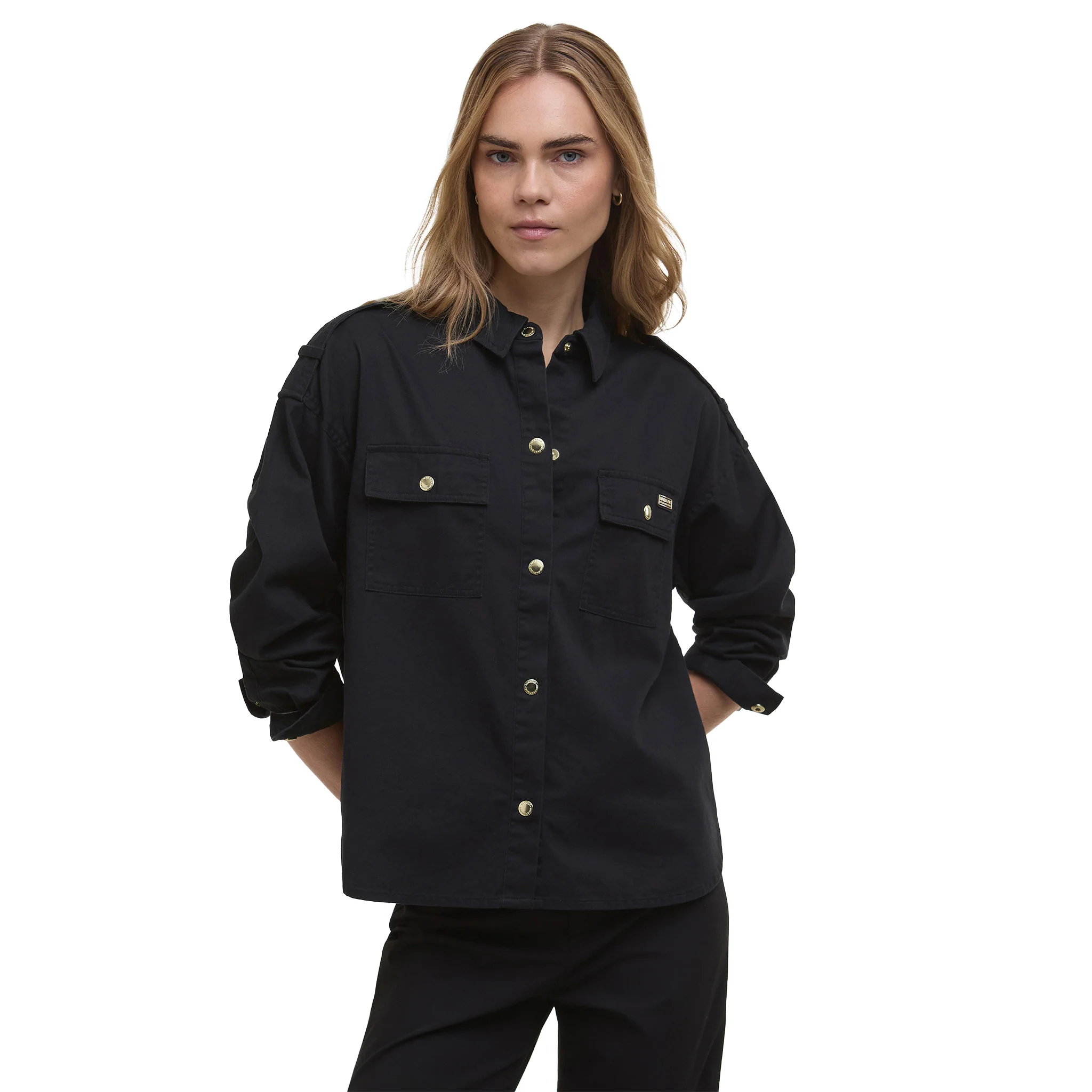 Womens Barbour International Black Emerson Overshirt - Image 2