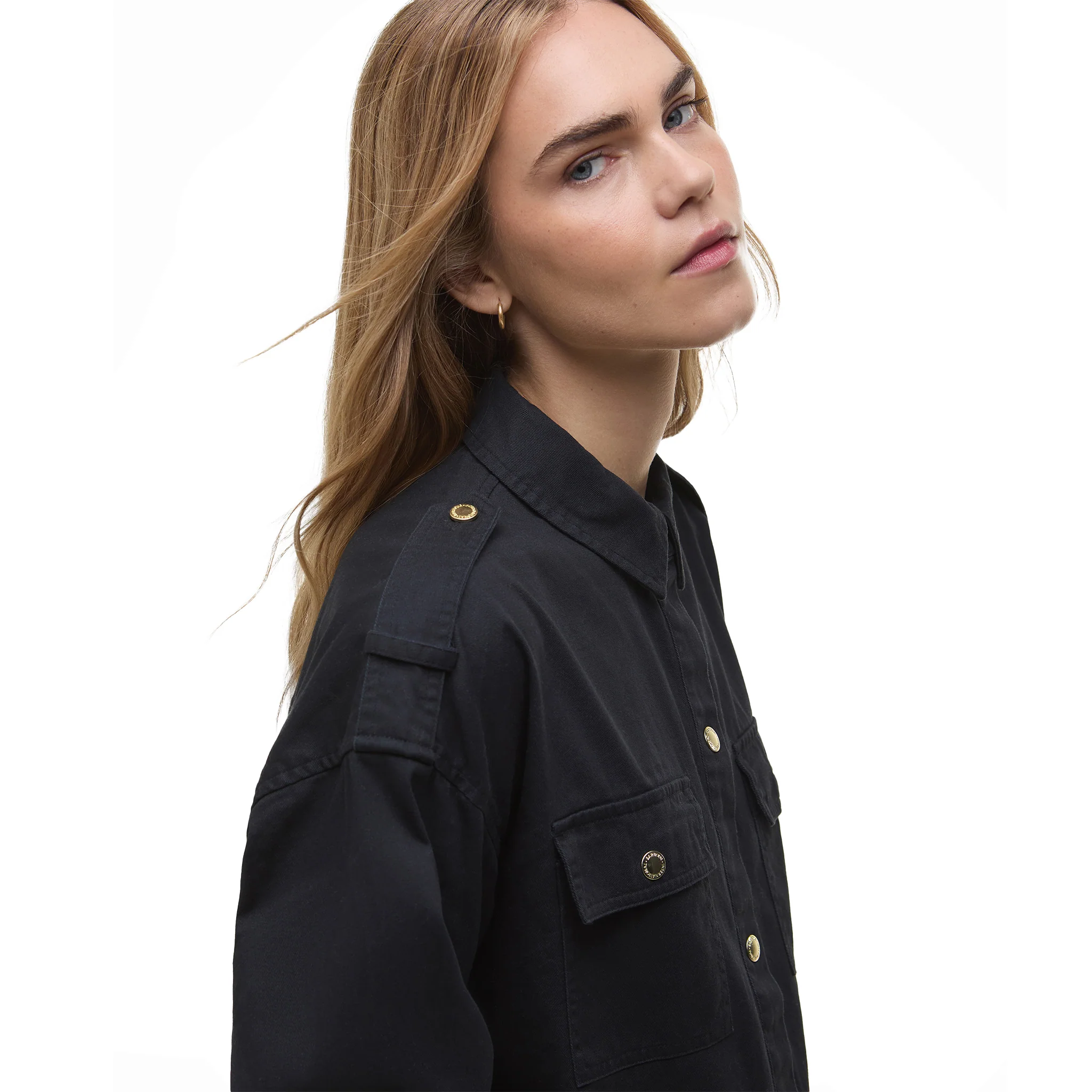 Womens Barbour International Black Emerson Overshirt - Image 3