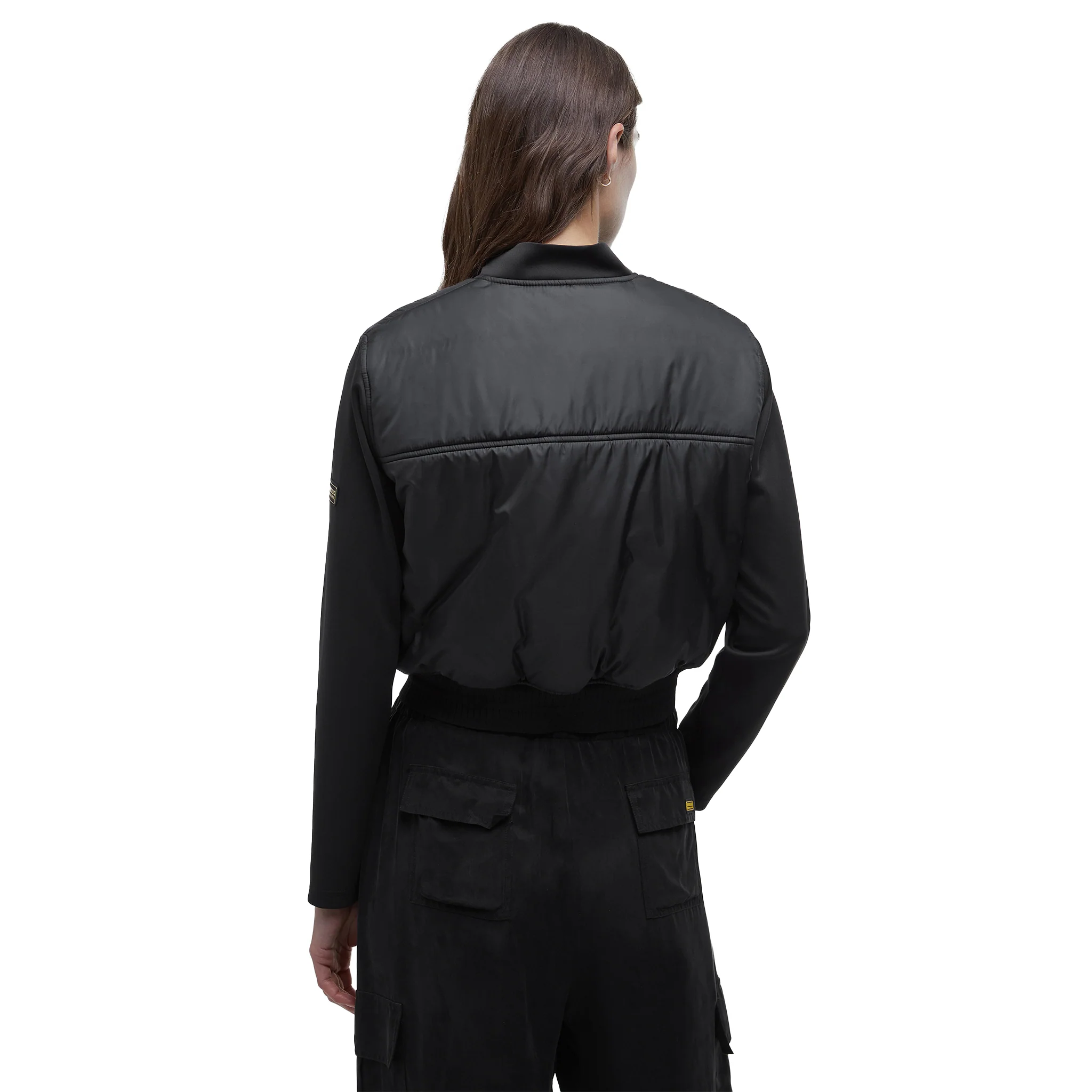 Womens Barbour International Black Emerson Quilted Sweat Jacket - Image 6