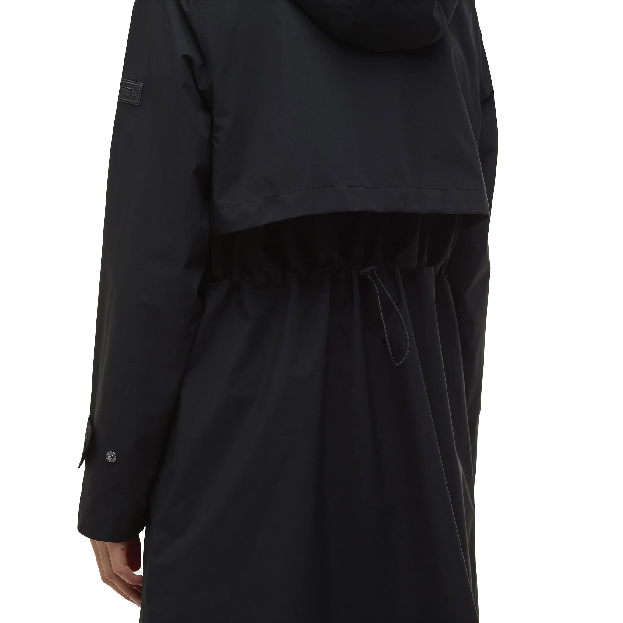 Womens Barbour International Black Longline Kyra Waterproof Coat - Image 6