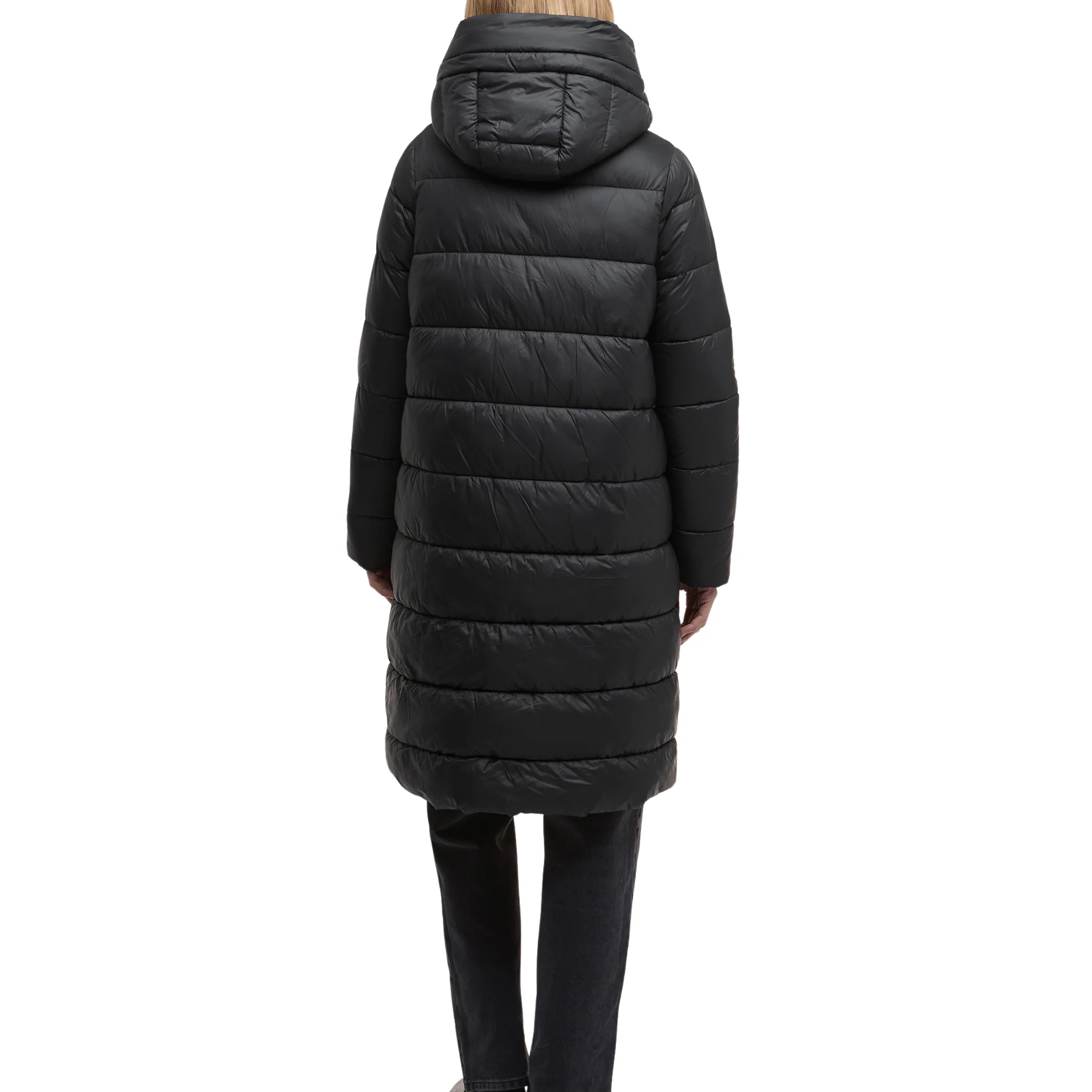 Womens Barbour International Black Longline Olivio Padded Coat - Image 3