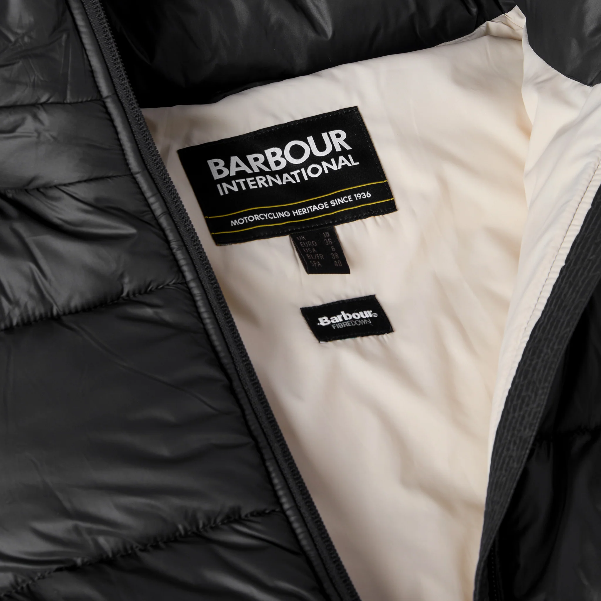 Womens Barbour International Black Longline Olivio Padded Coat - Image 5