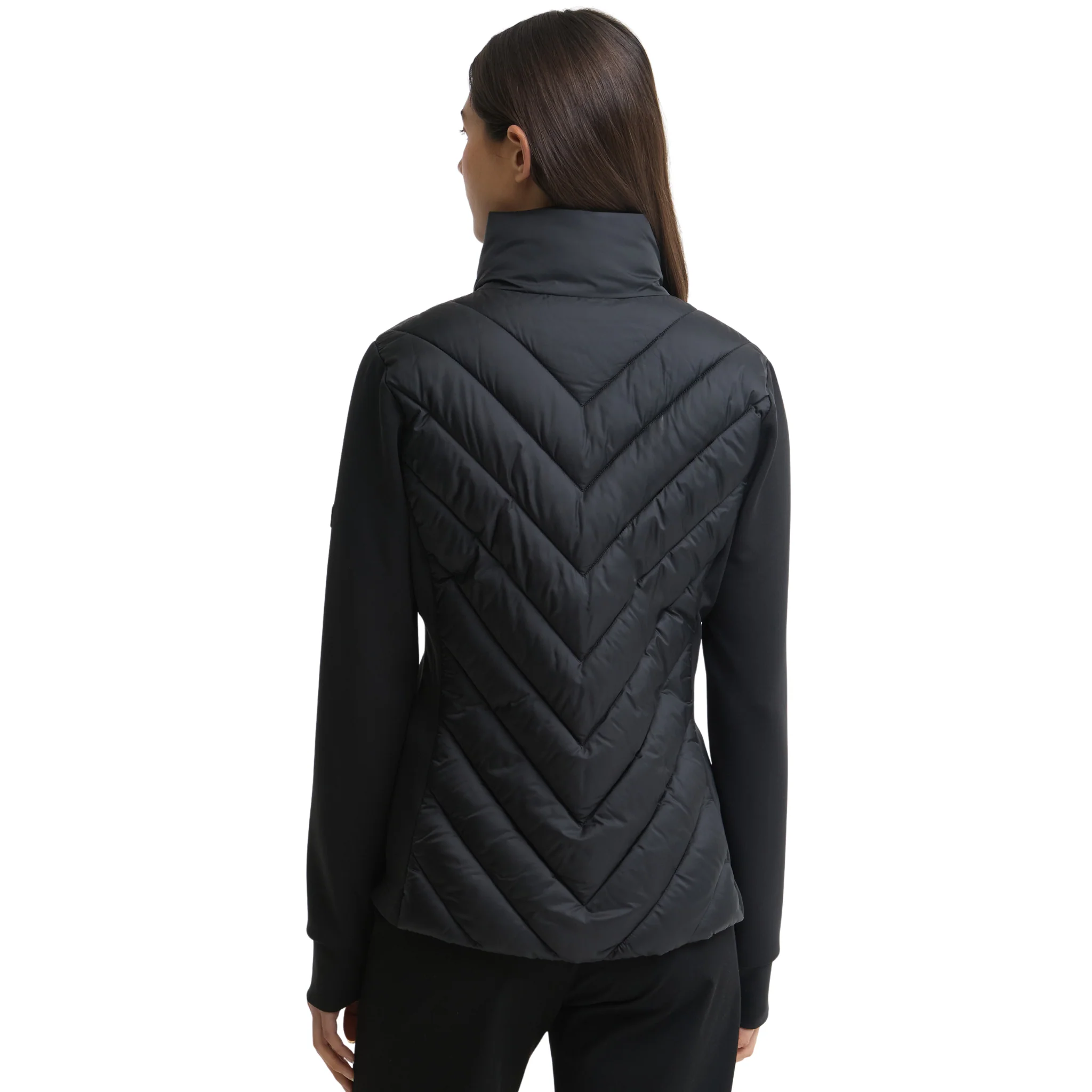 Womens Barbour International Black Luxara Quilted Sweat Jacket - Image 3