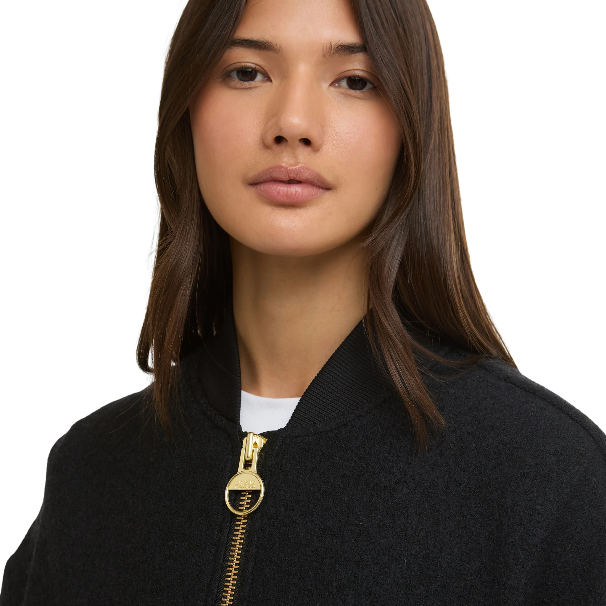 Womens Barbour International Black Monique Wool Bomber Jacket - Image 3