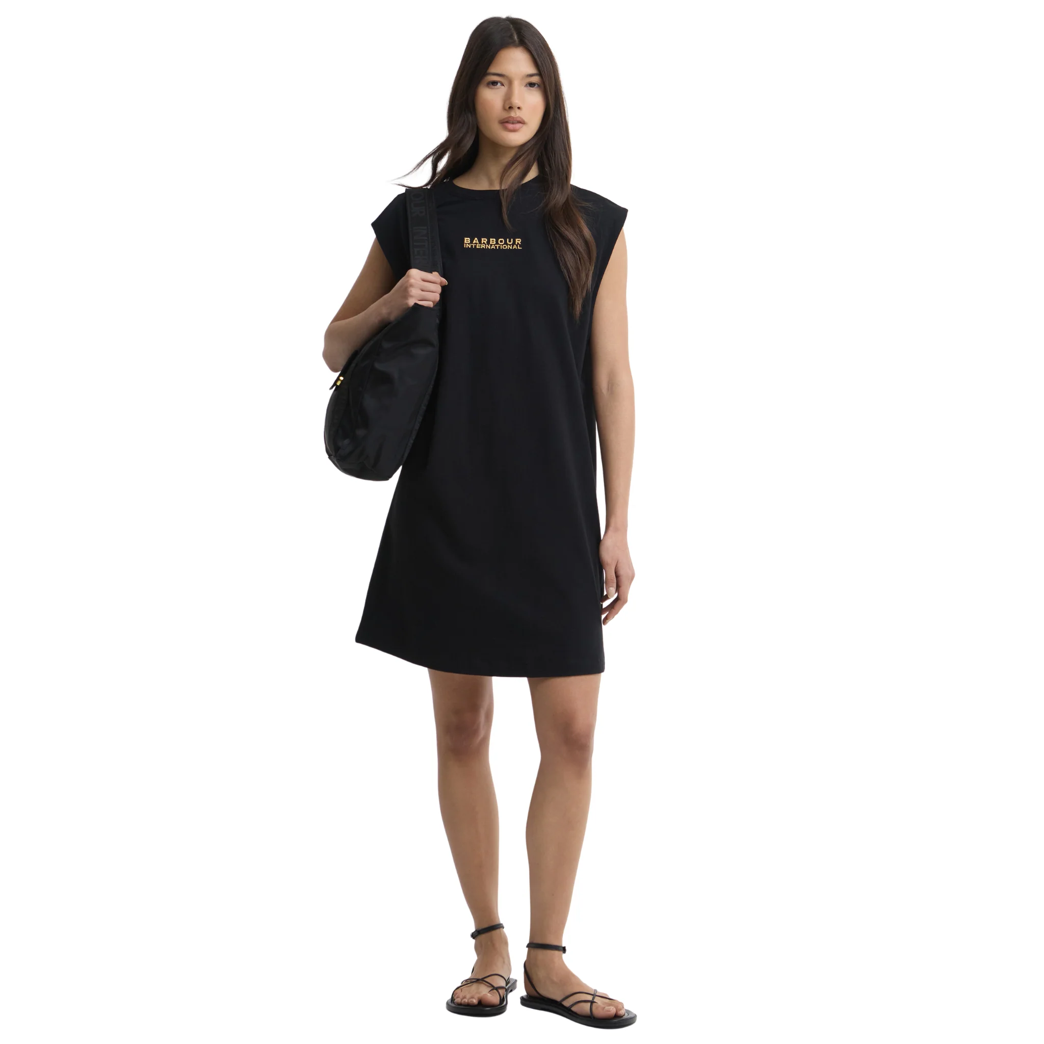 Womens Barbour International Black Niamh Mini Jersey Dress - Image 2