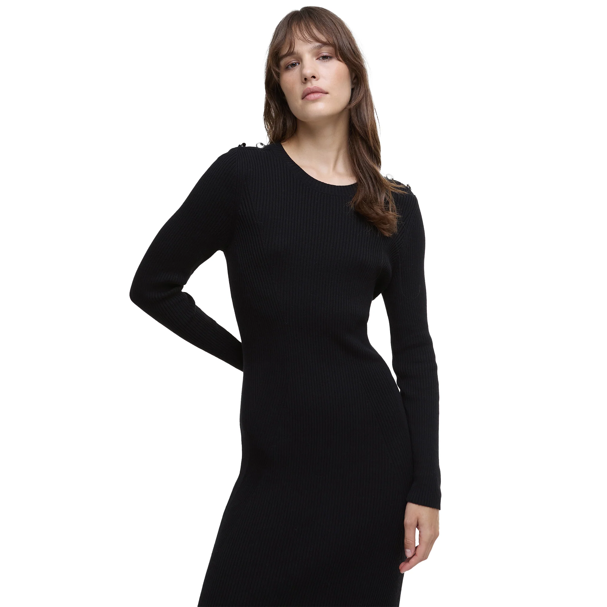 Womens Barbour International Black Peyton Knitted Midi Dress - Image 2