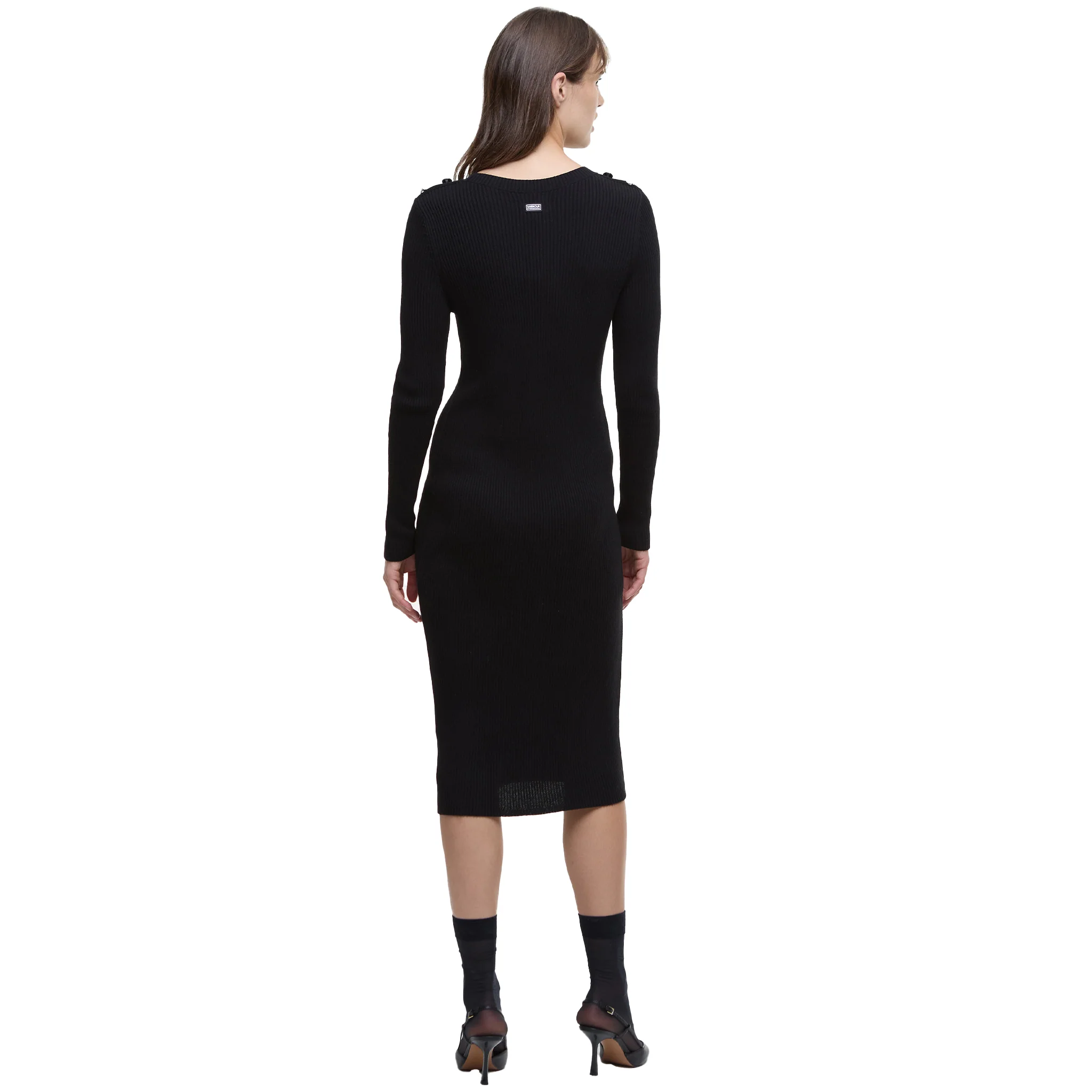 Womens Barbour International Black Peyton Knitted Midi Dress - Image 5