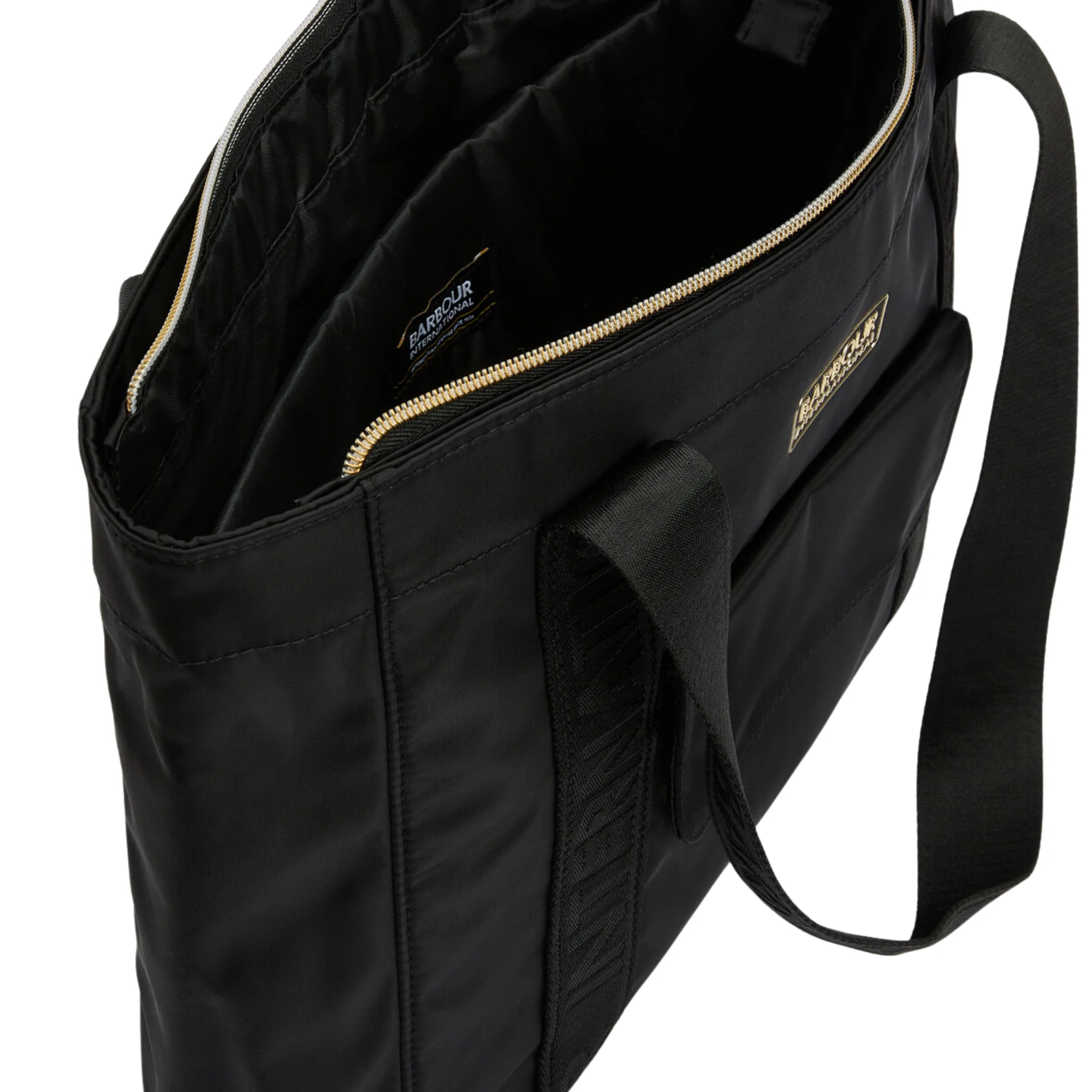 Womens Barbour International Black Qualify Tote Bag - Image 10