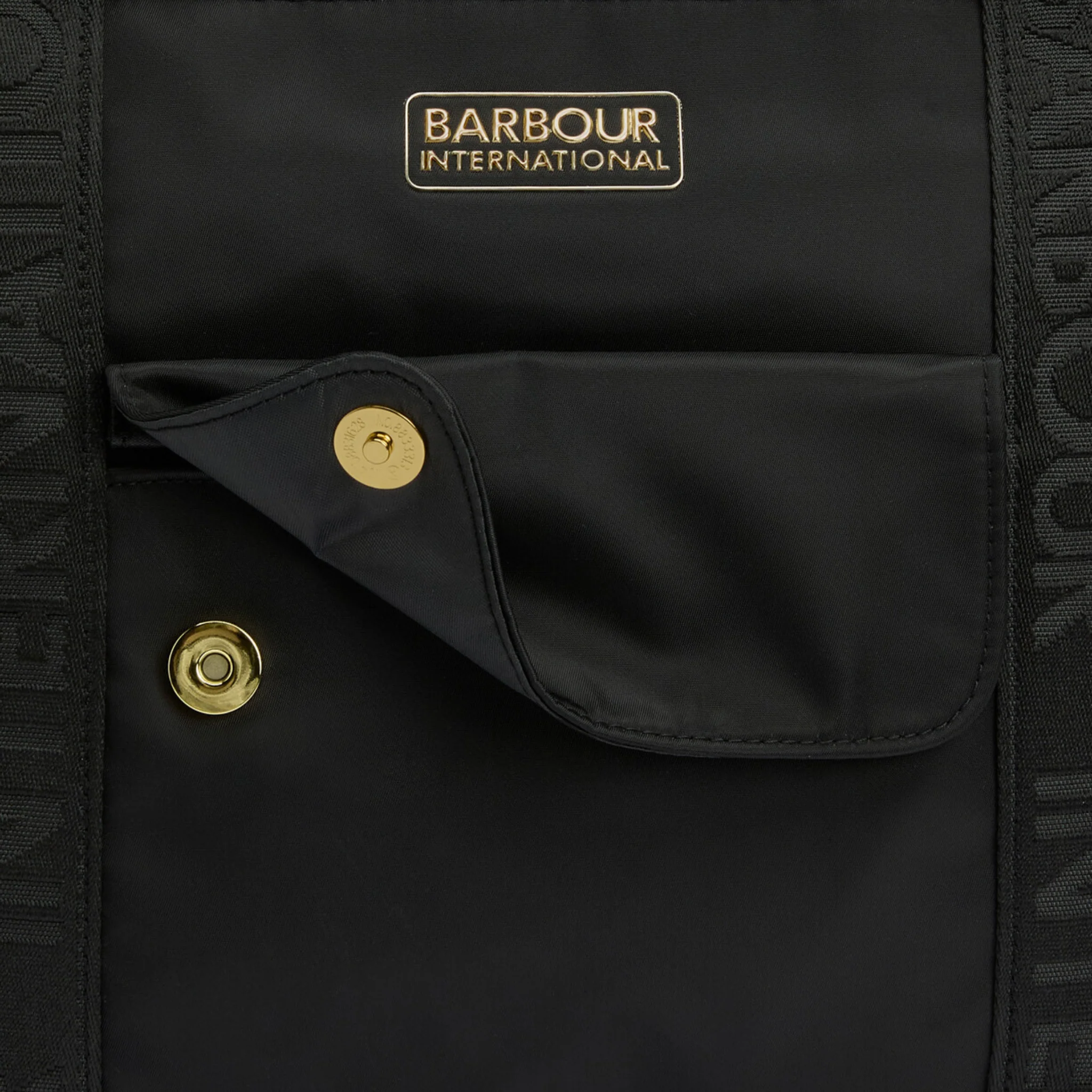 Womens Barbour International Black Qualify Tote Bag - Image 7