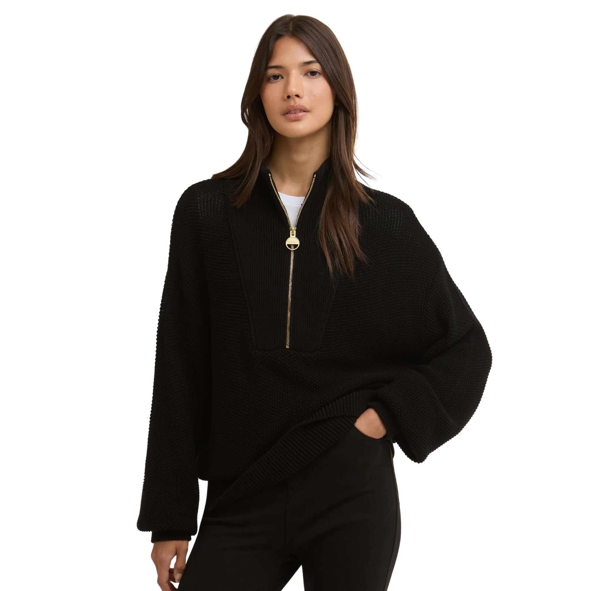 Womens Barbour International Black Rae Knitted Jumper - Image 2