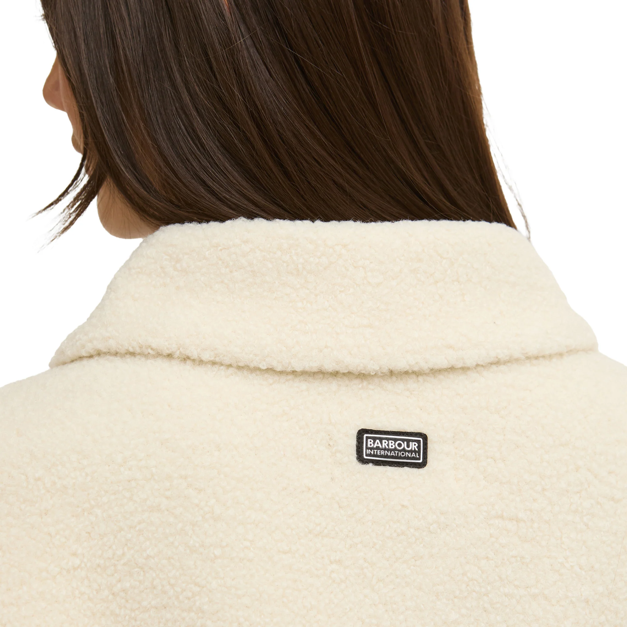 Womens Barbour International Bone White Rae Fleece Overshirt - Image 4