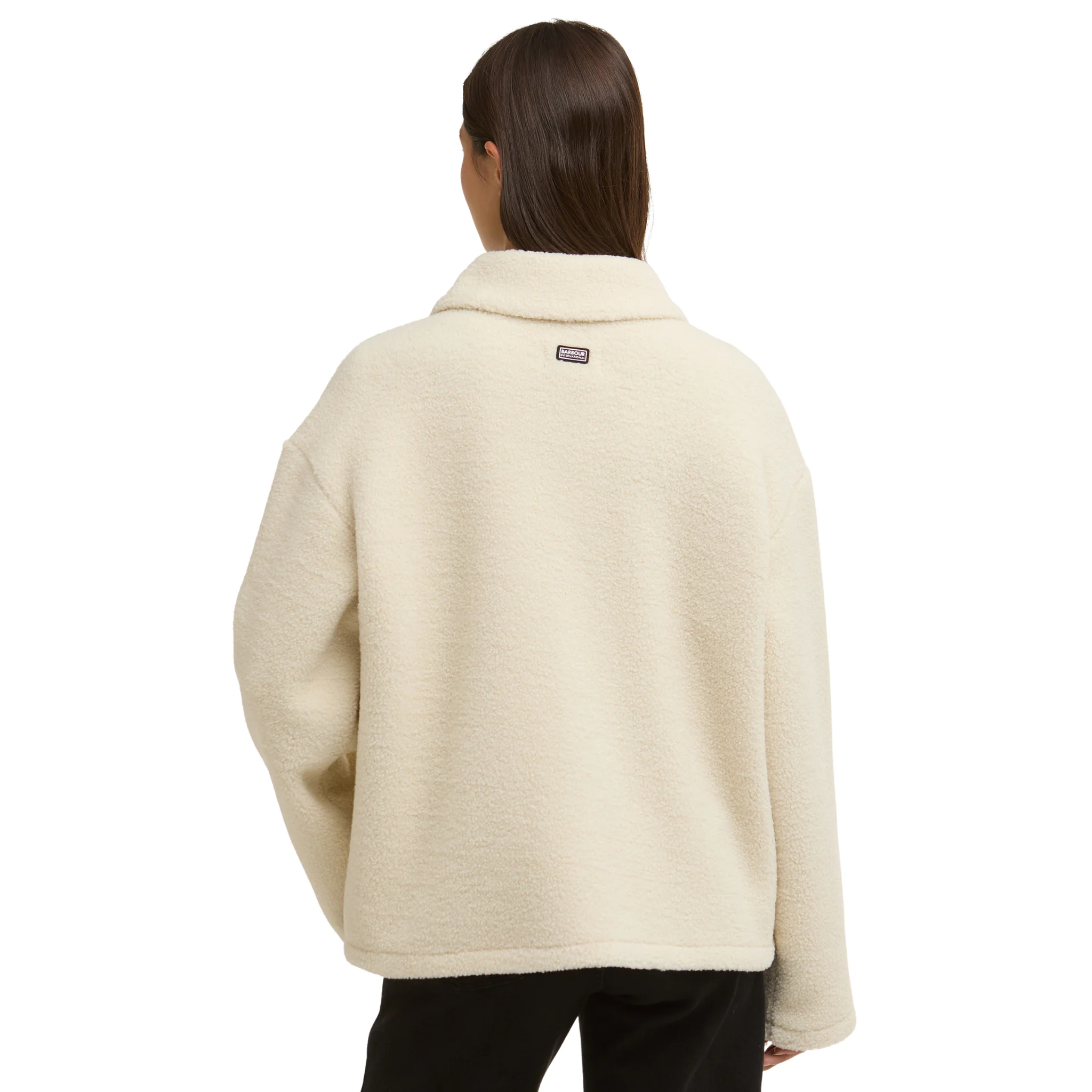 Womens Barbour International Bone White Rae Fleece Overshirt - Image 5