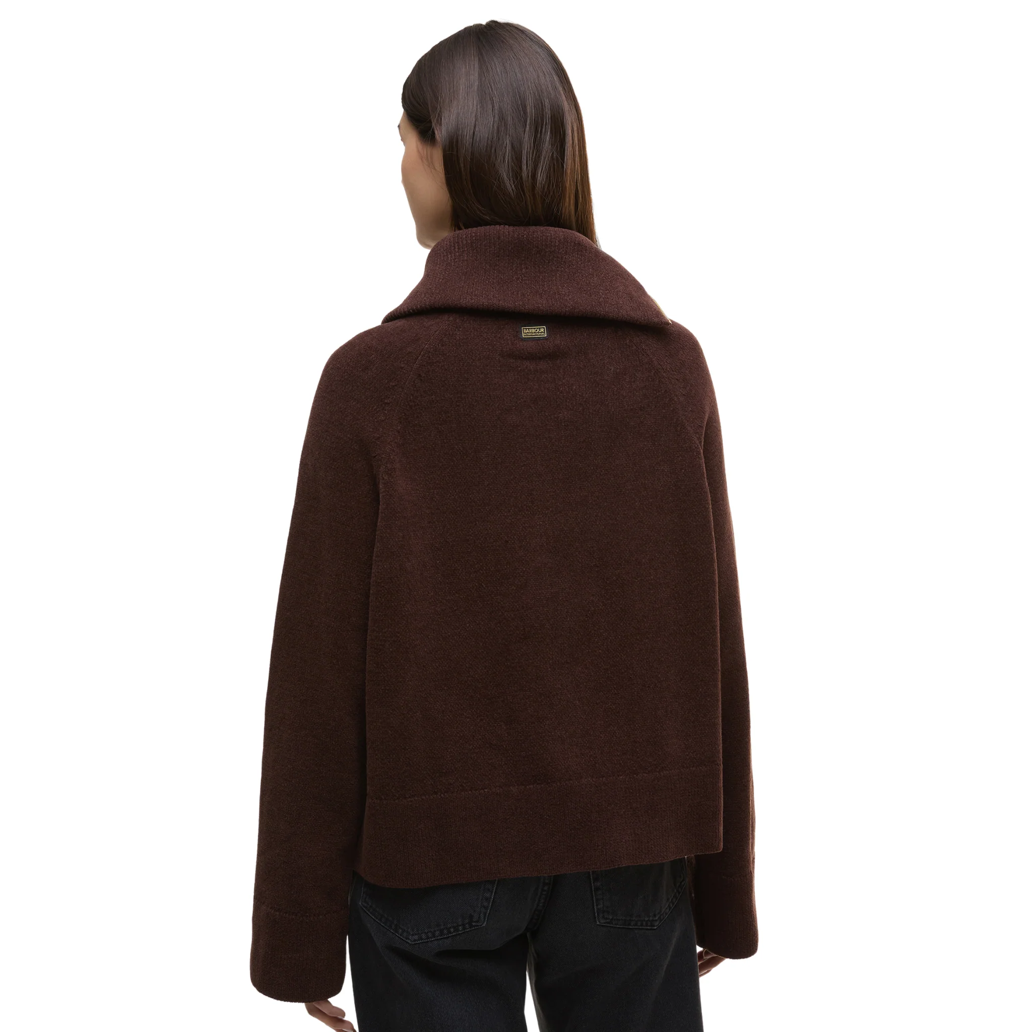 Womens Barbour International Chocolate Saskia Knitted Jumper - Image 4