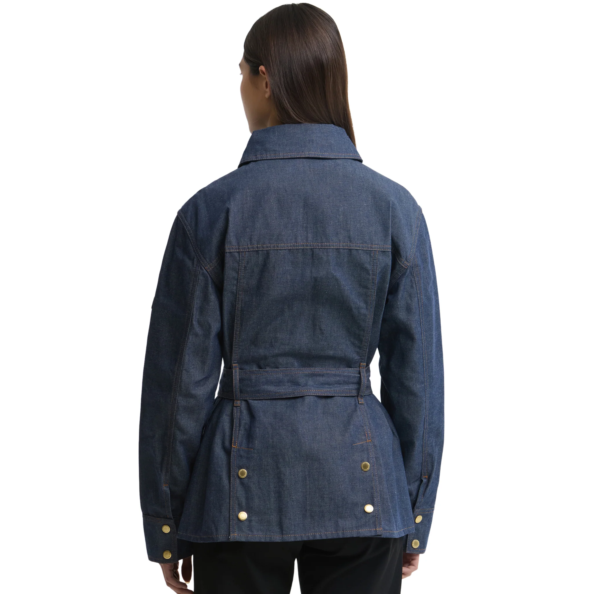 Womens Barbour International Dark Blue Wash Denim Casual Jacket - Image 3