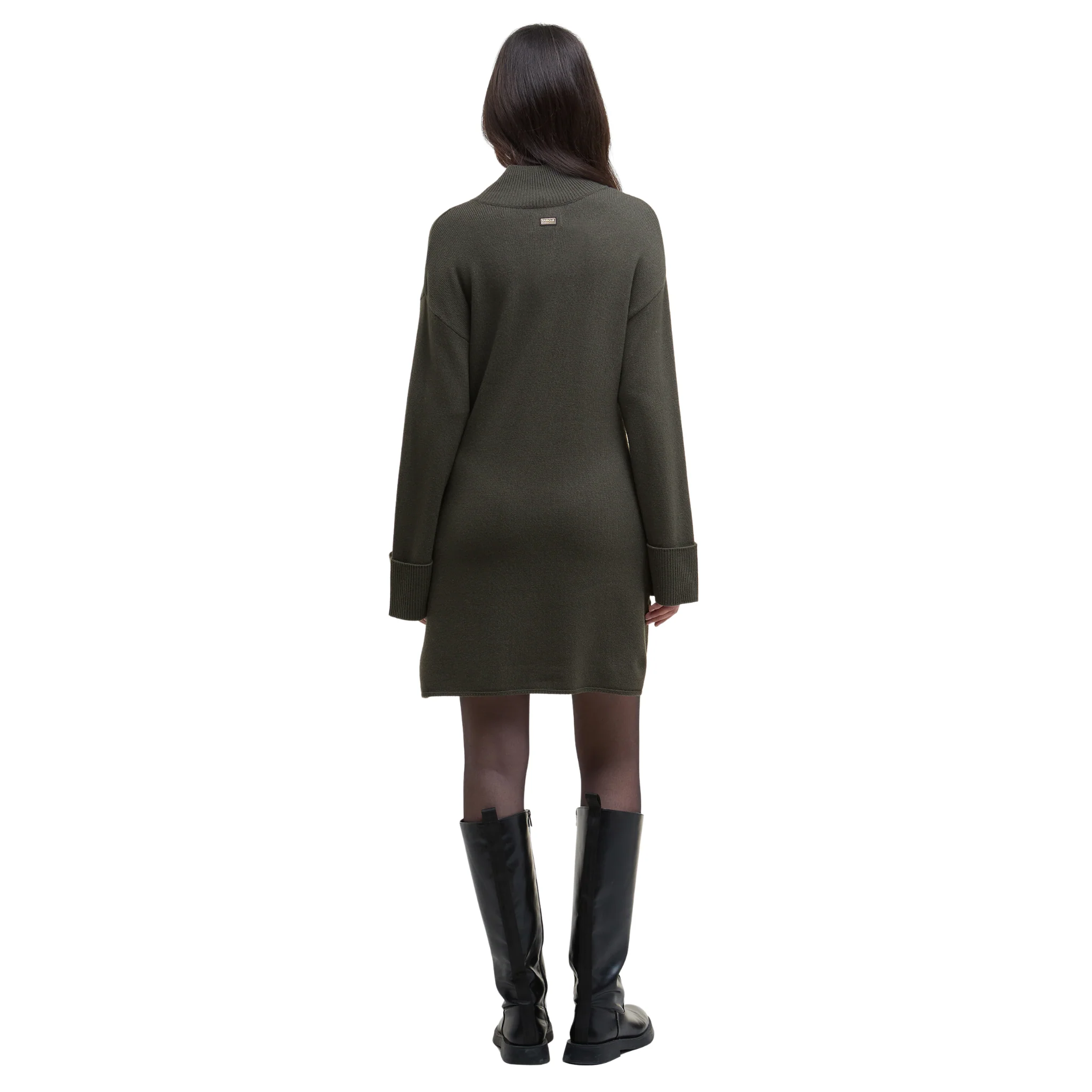 Womens Barbour International Dusty Khaki Lana Knit Mini Dress - Image 3