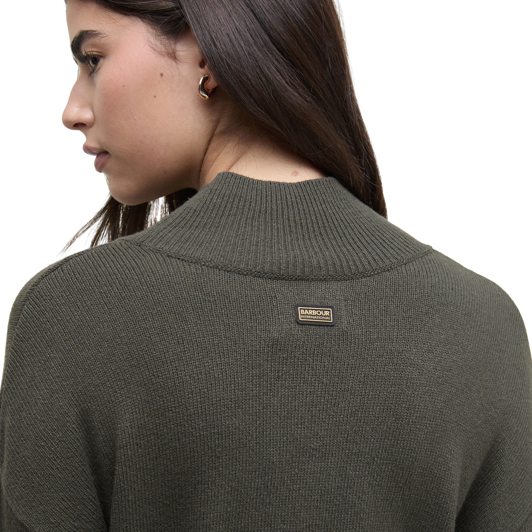 Womens Barbour International Dusty Khaki Lana Knit Mini Dress - Image 4