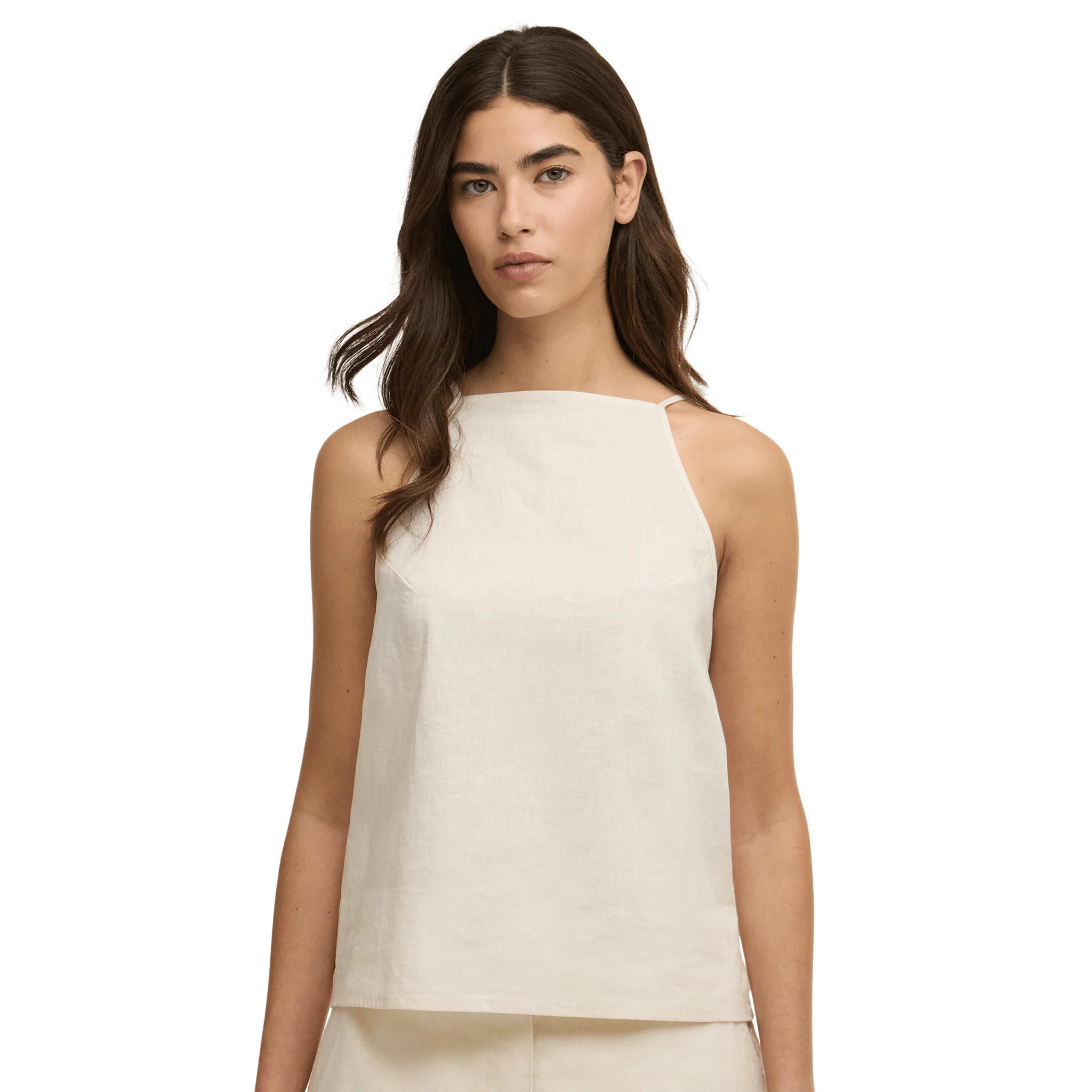 Womens Barbour International Ecru Adriana Linen Cami Top - Image 2