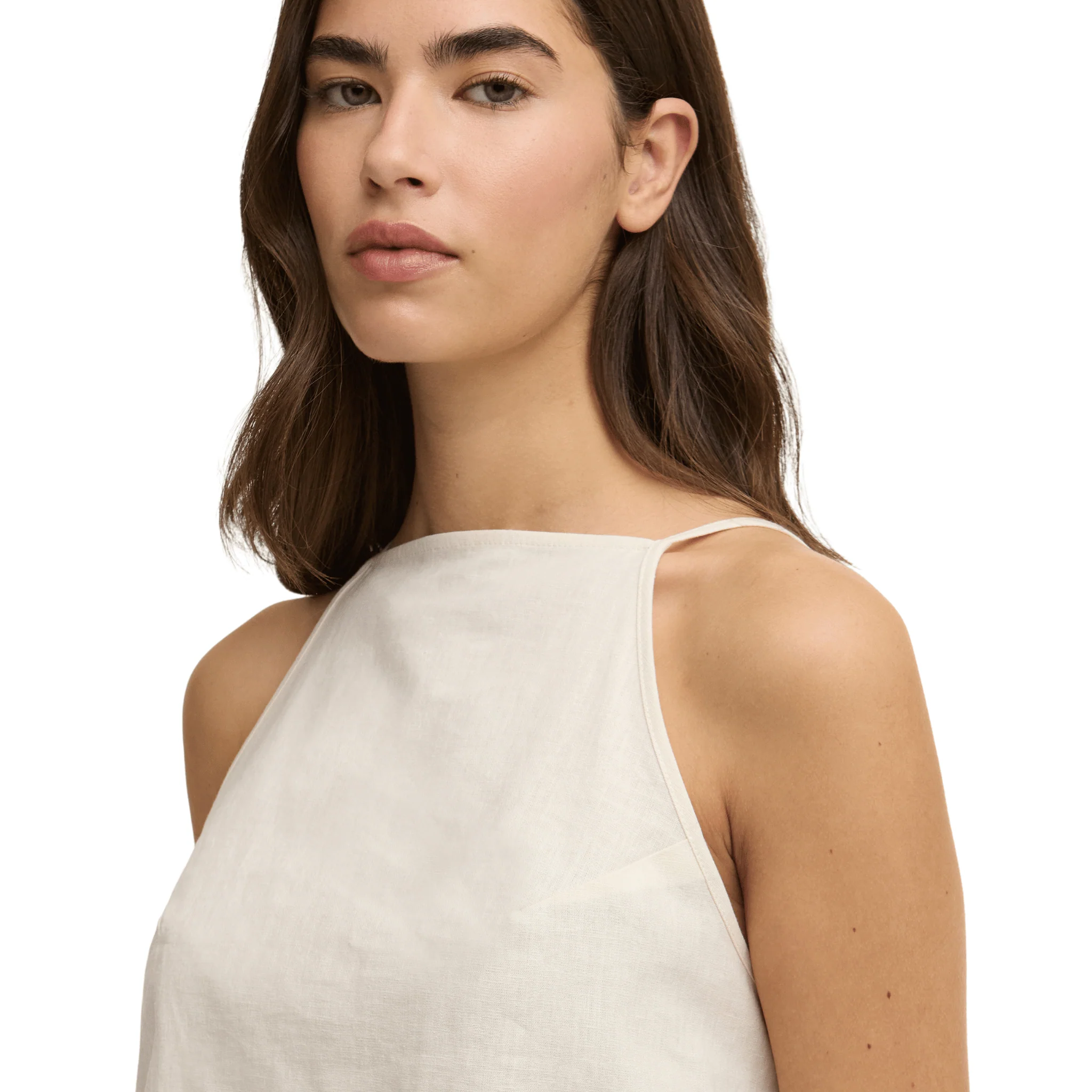 Womens Barbour International Ecru Adriana Linen Cami Top - Image 5